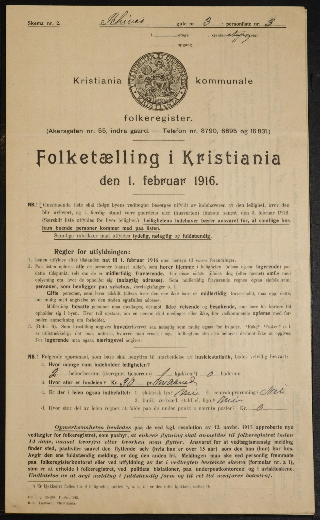 OBA, Municipal Census 1916 for Kristiania, 1916, p. 91747