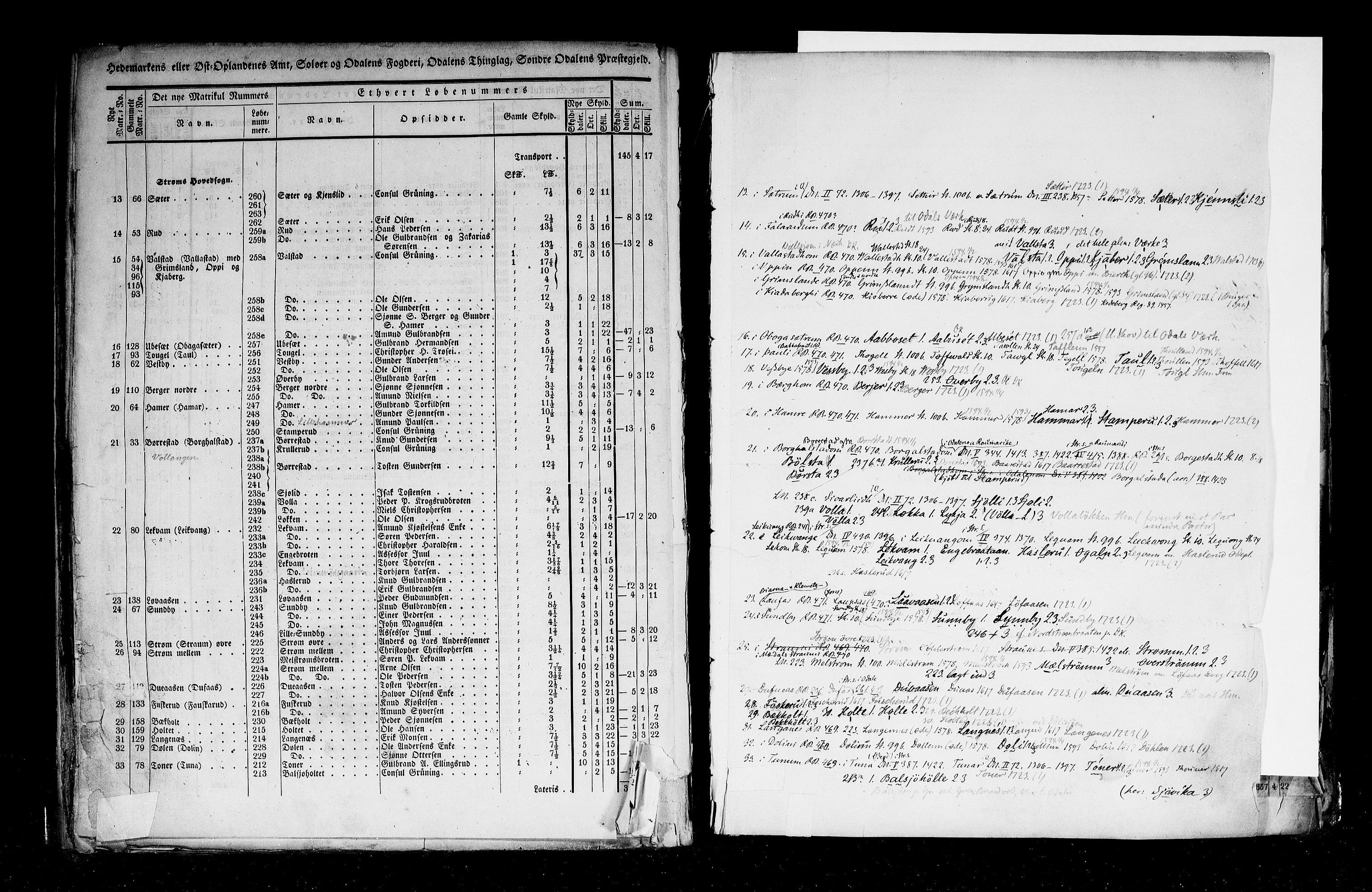 Rygh, AV/RA-PA-0034/F/Fb/L0003: Matrikkelen for 1838 - Hedemarken amt (Hedmark fylke), 1838