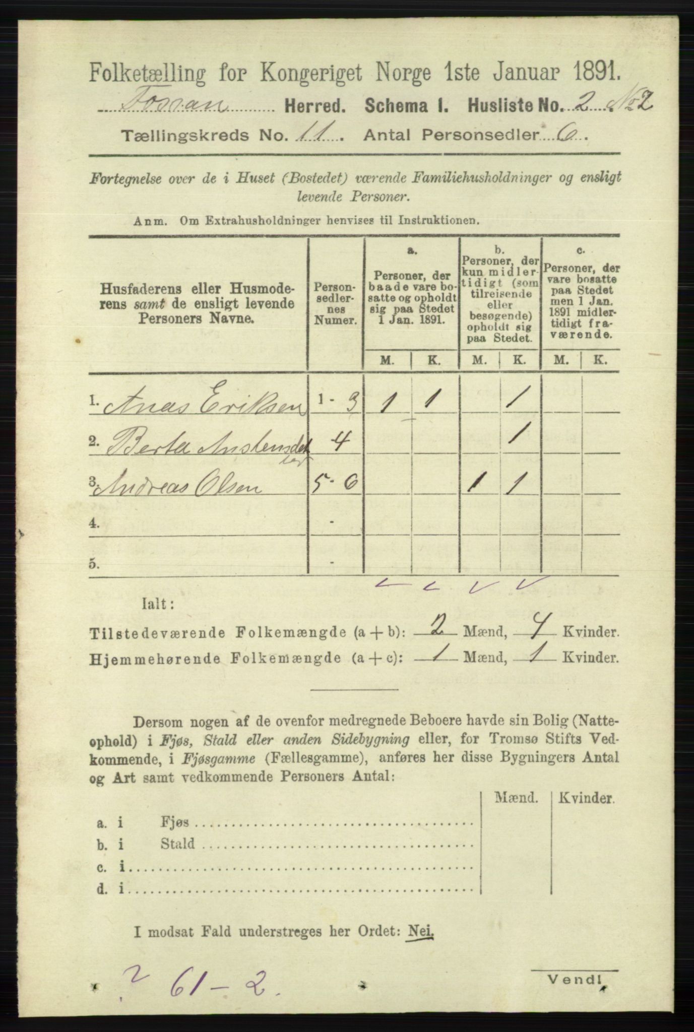 RA, 1891 census for 1129 Forsand, 1891, p. 1776