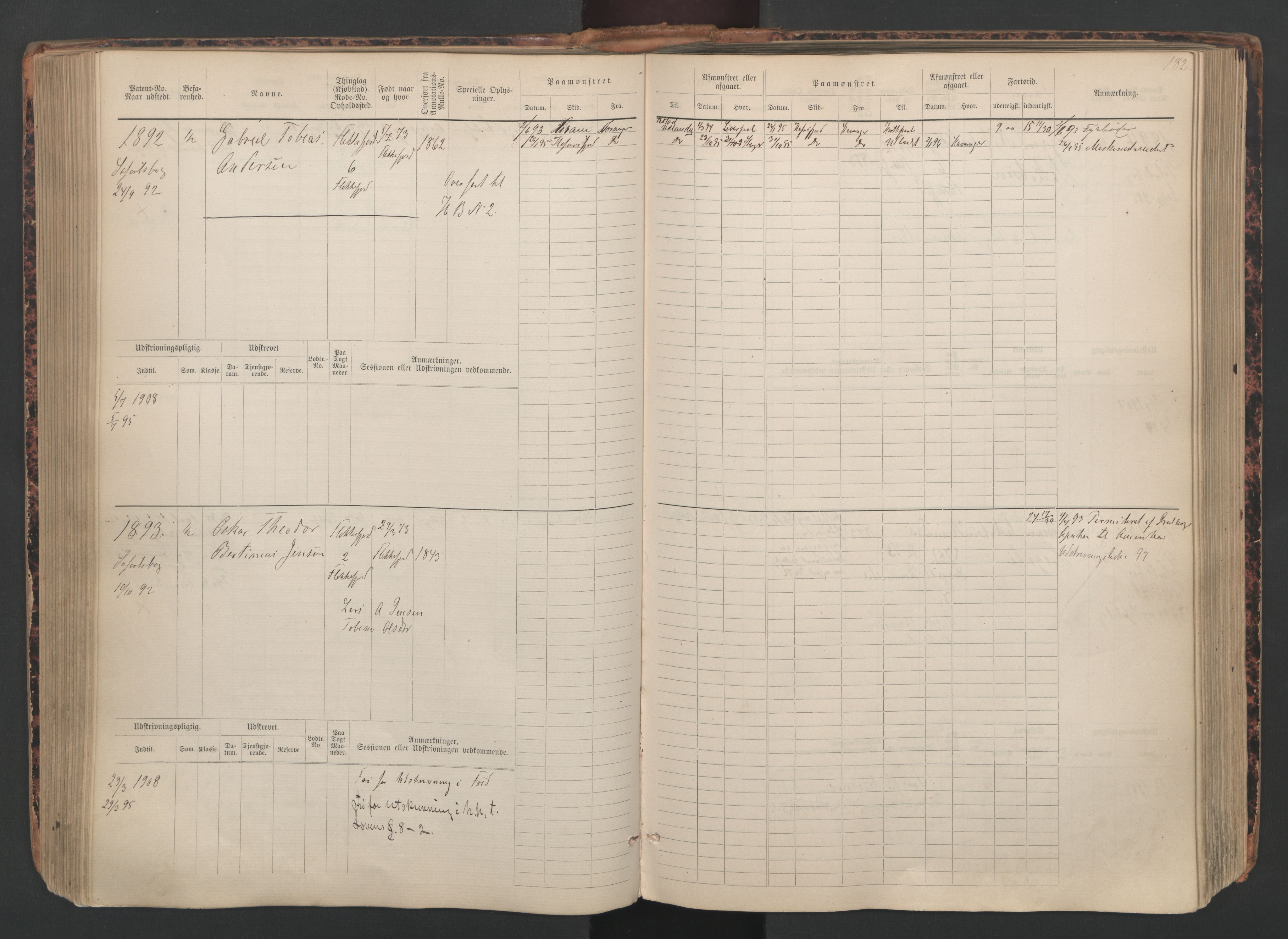 Flekkefjord mønstringskrets, AV/SAK-2031-0018/F/Fb/L0010: Hovedrulle nr 1534-2329, Æ-7, 1884-1948, p. 184