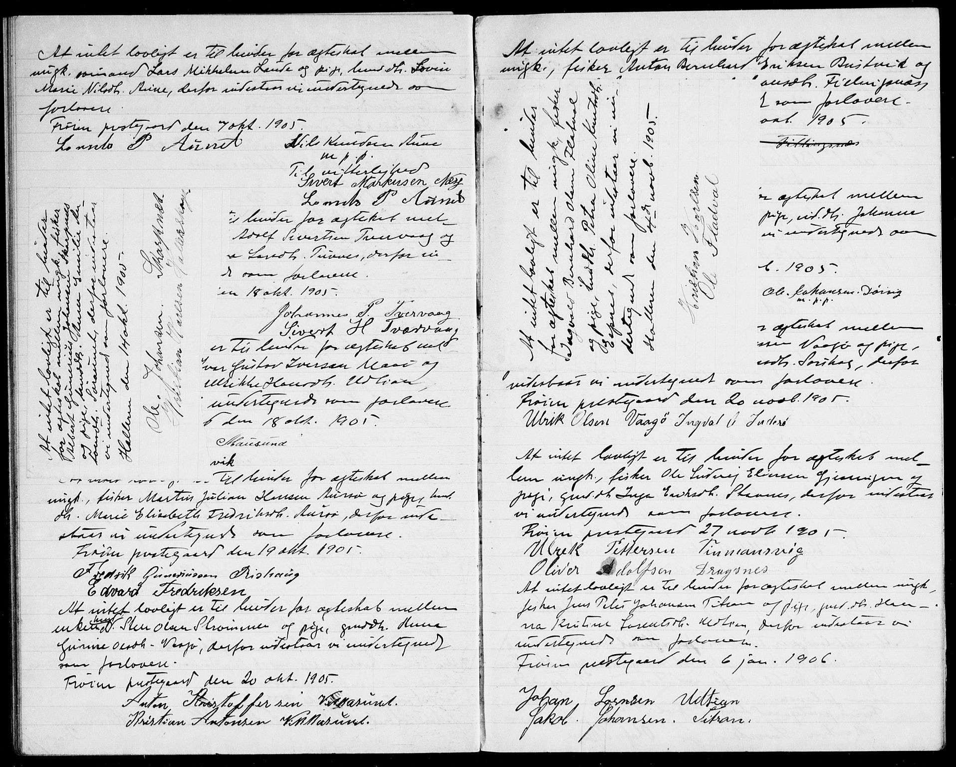 Frøya sokneprestkontor, AV/SAT-A-1116/1/I/I1/I1f: Banns register no. 640.I.1f.1, 1901-1917