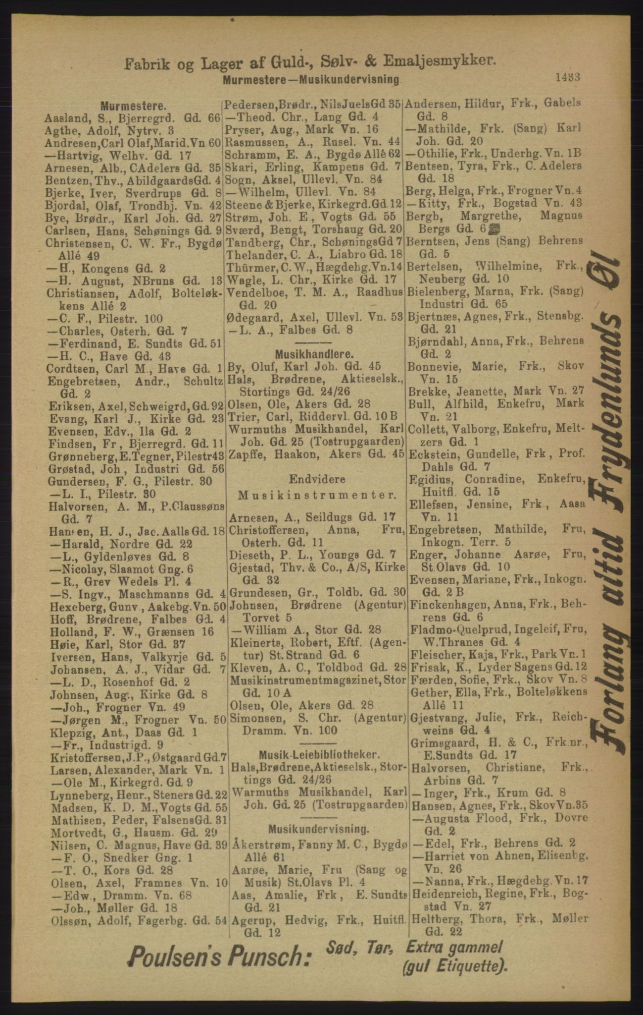 Kristiania/Oslo adressebok, PUBL/-, 1906, p. 1433