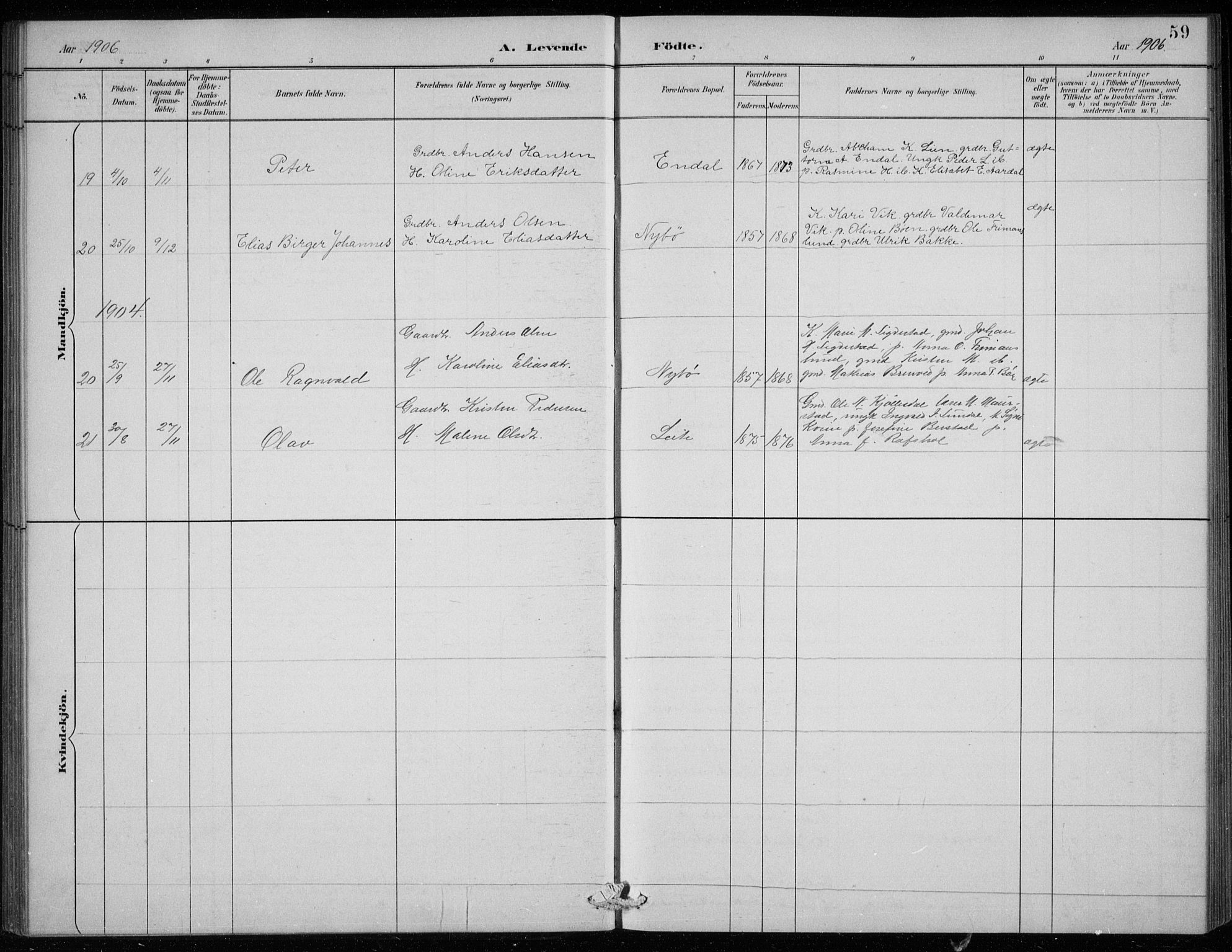 Davik sokneprestembete, AV/SAB-A-79701/H/Hab/Haba/L0002: Parish register (copy) no. A 2, 1890-1911, p. 59