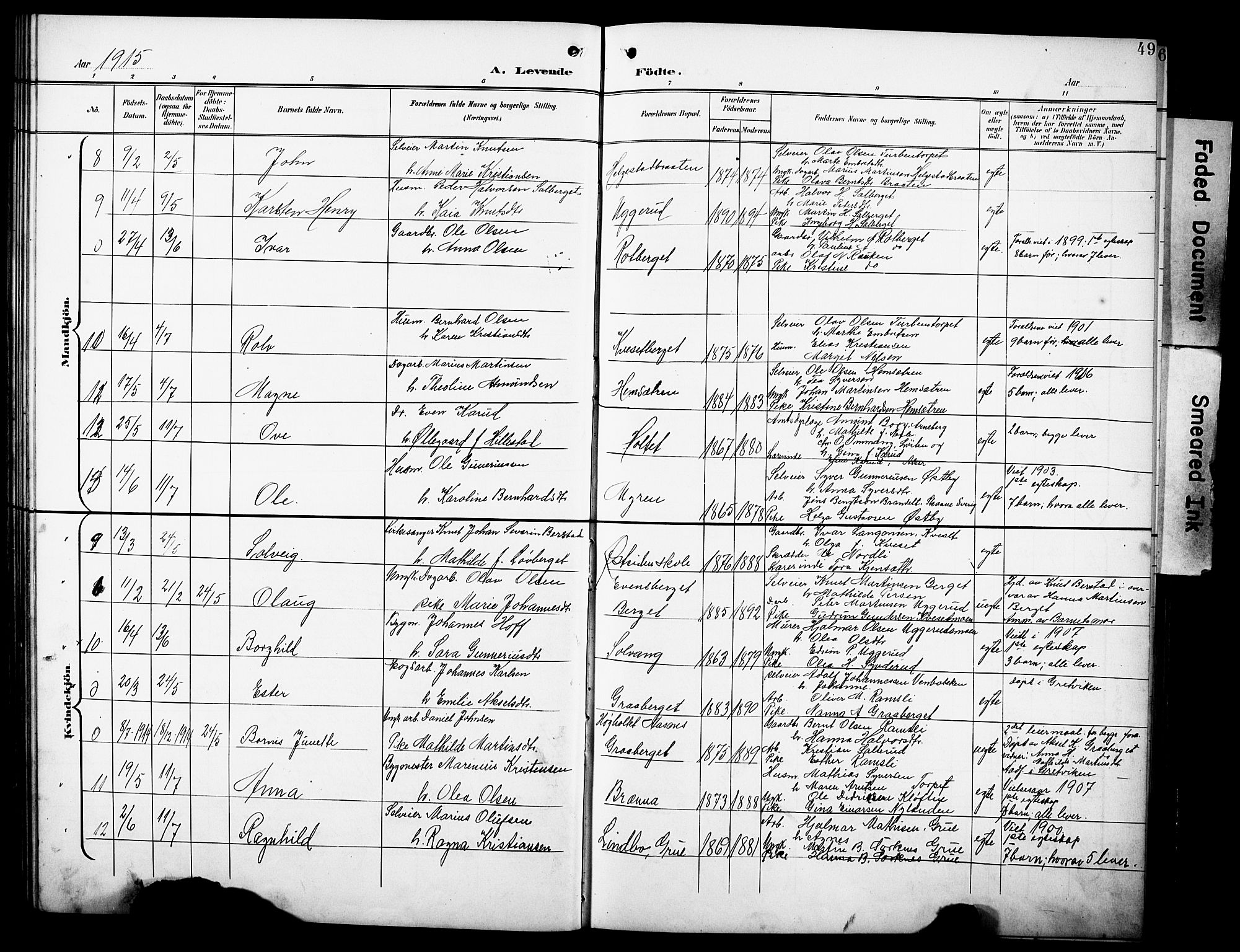 Hof prestekontor, SAH/PREST-038/H/Ha/Hab/L0005: Parish register (copy) no. 5, 1899-1916, p. 49