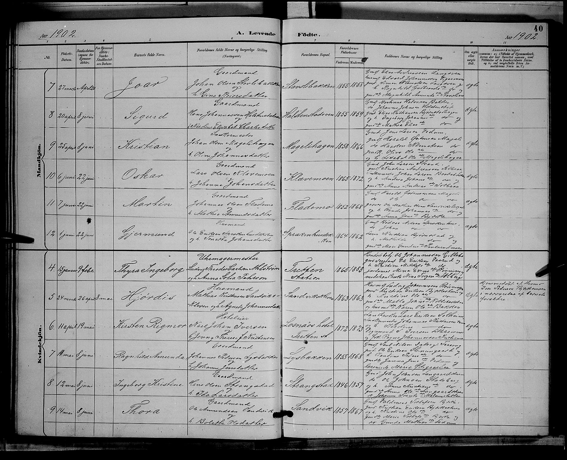 Øyer prestekontor, SAH/PREST-084/H/Ha/Hab/L0004: Parish register (copy) no. 4, 1894-1905, p. 40