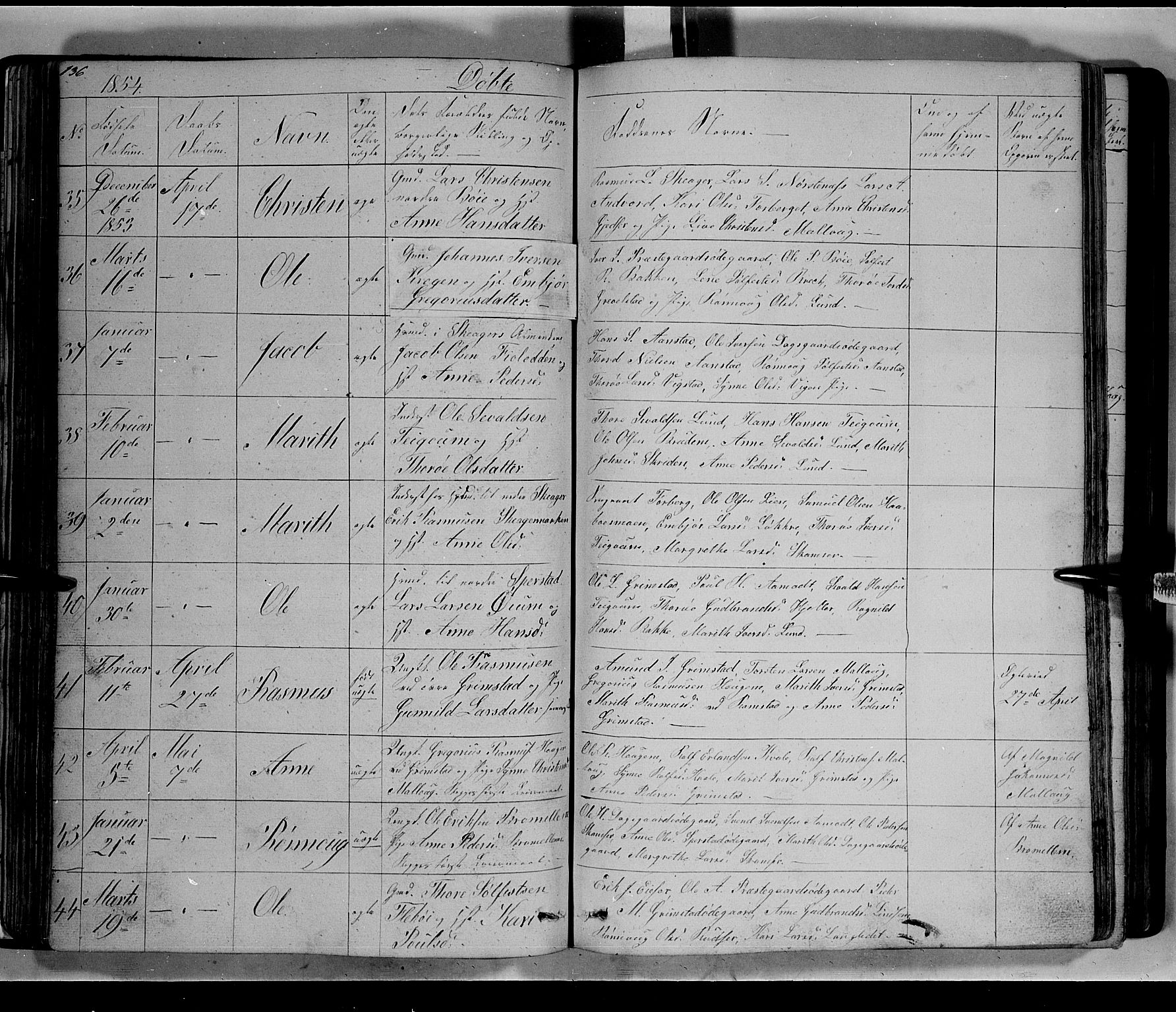 Lom prestekontor, SAH/PREST-070/L/L0004: Parish register (copy) no. 4, 1845-1864, p. 136-137