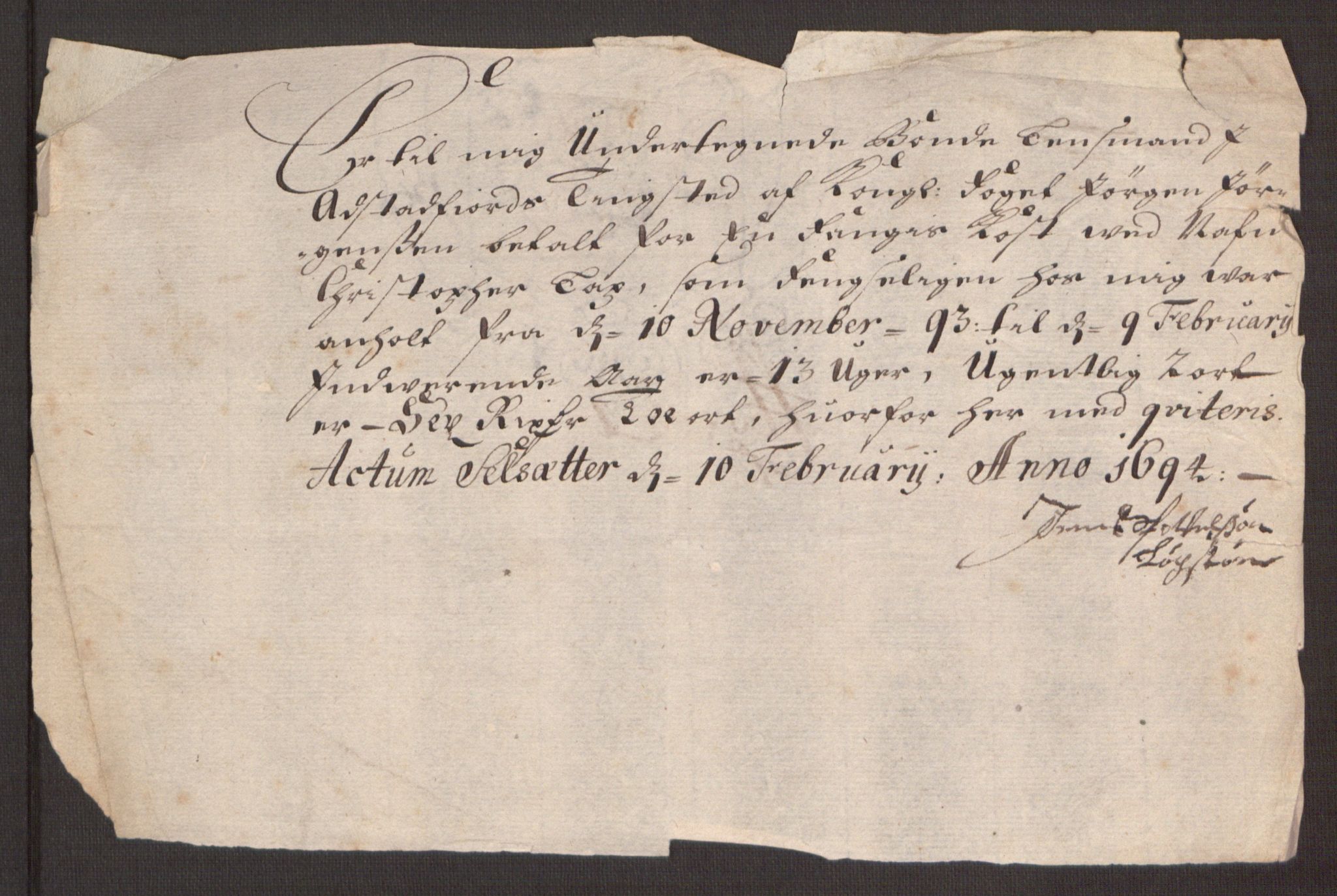 Rentekammeret inntil 1814, Reviderte regnskaper, Fogderegnskap, AV/RA-EA-4092/R68/L4753: Fogderegnskap Senja og Troms, 1694-1696, p. 177