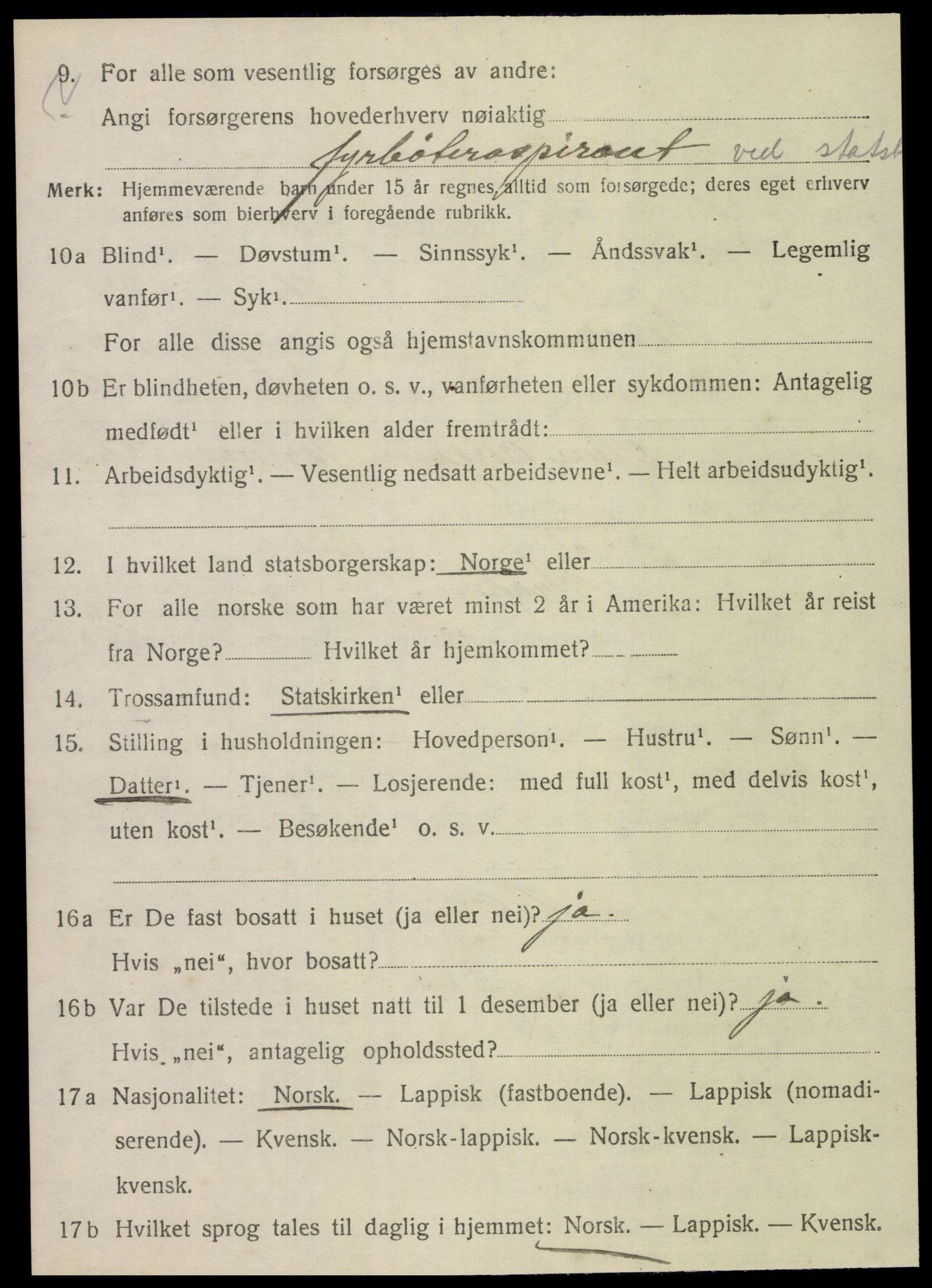 SAT, 1920 census for Meråker, 1920, p. 4033