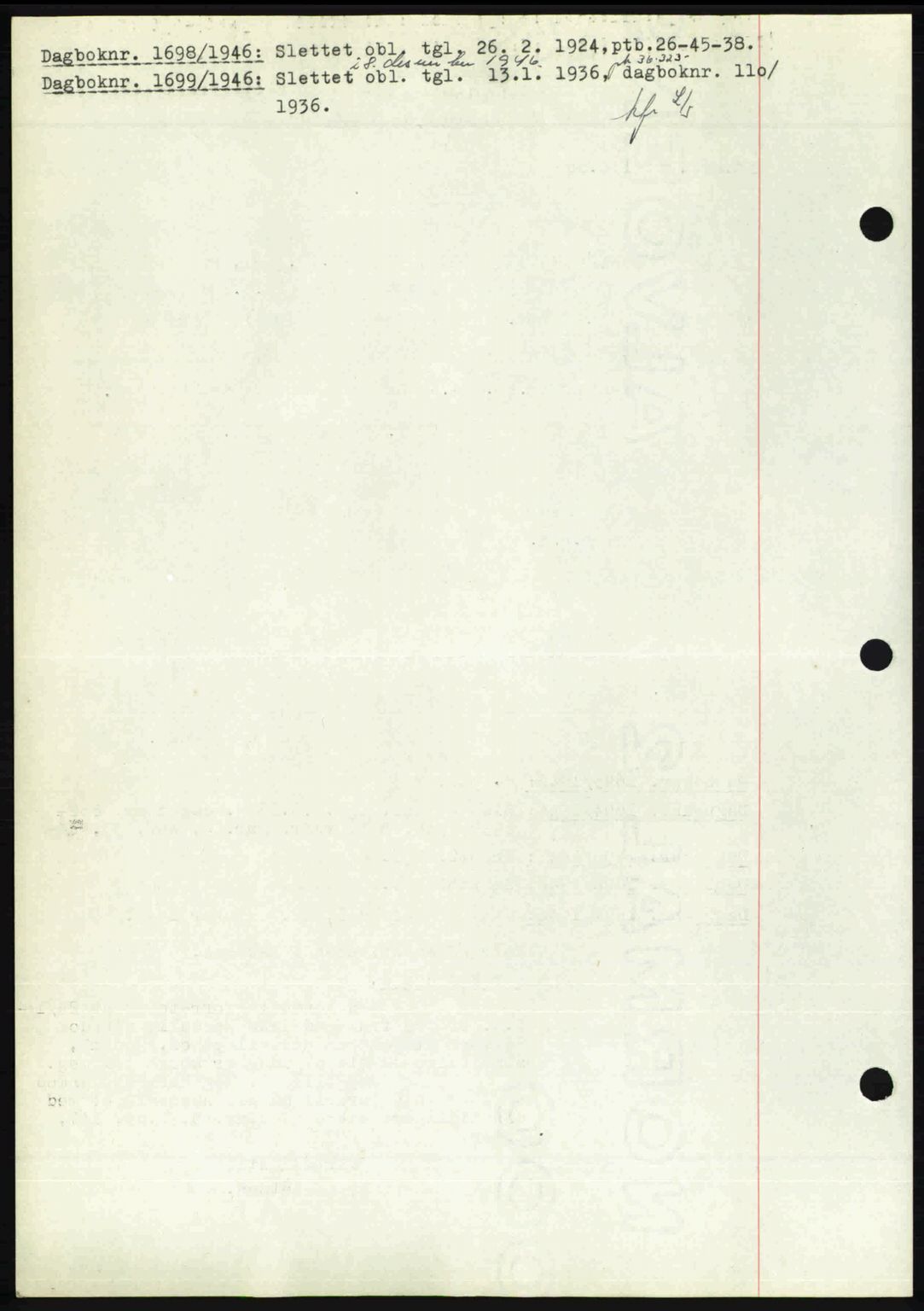 Nedenes sorenskriveri, SAK/1221-0006/G/Gb/Gba/L0056: Mortgage book no. A8, 1946-1947, Diary no: : 1698/1946