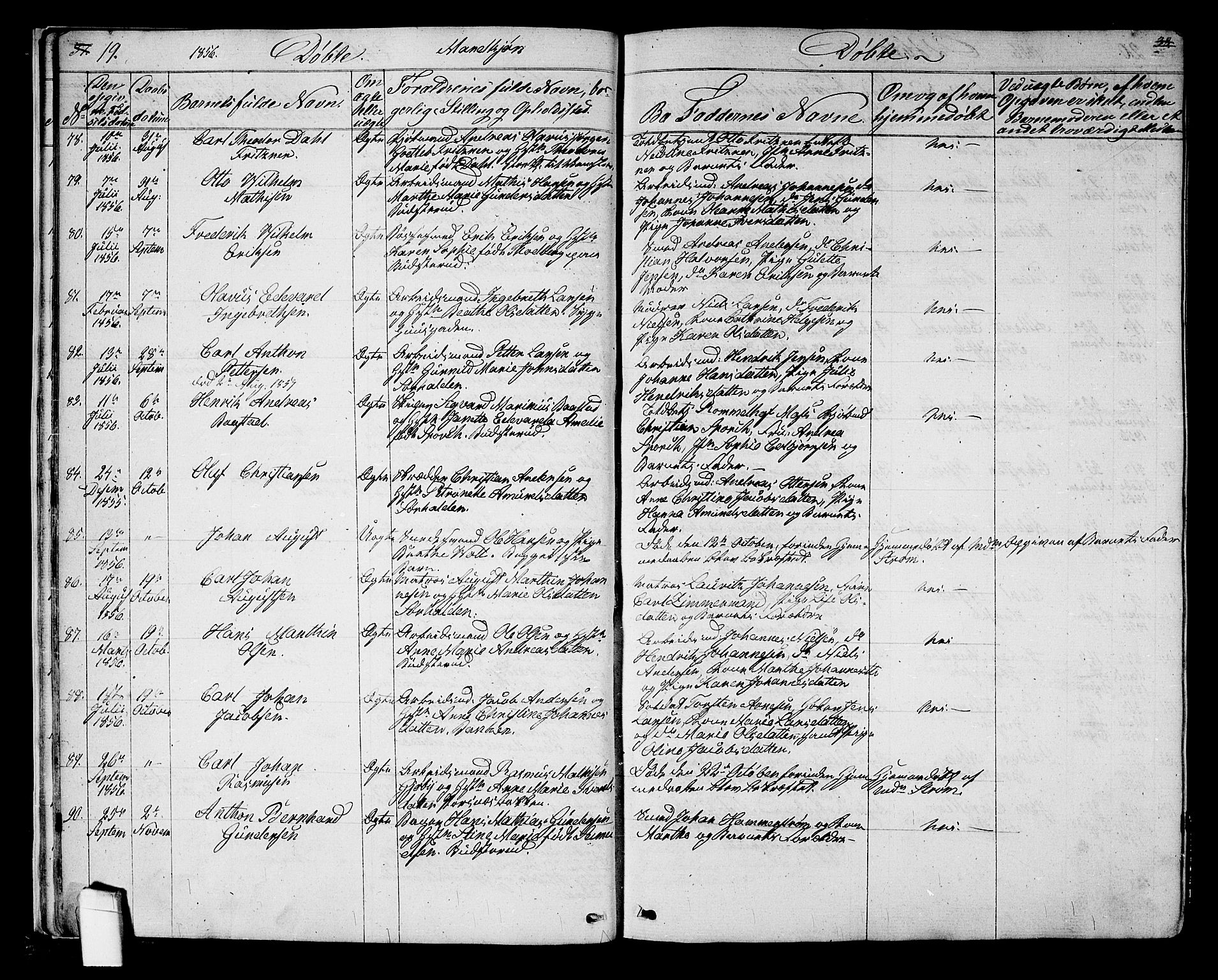 Halden prestekontor Kirkebøker, SAO/A-10909/G/Ga/L0005a: Parish register (copy) no. 5A, 1855-1864, p. 19