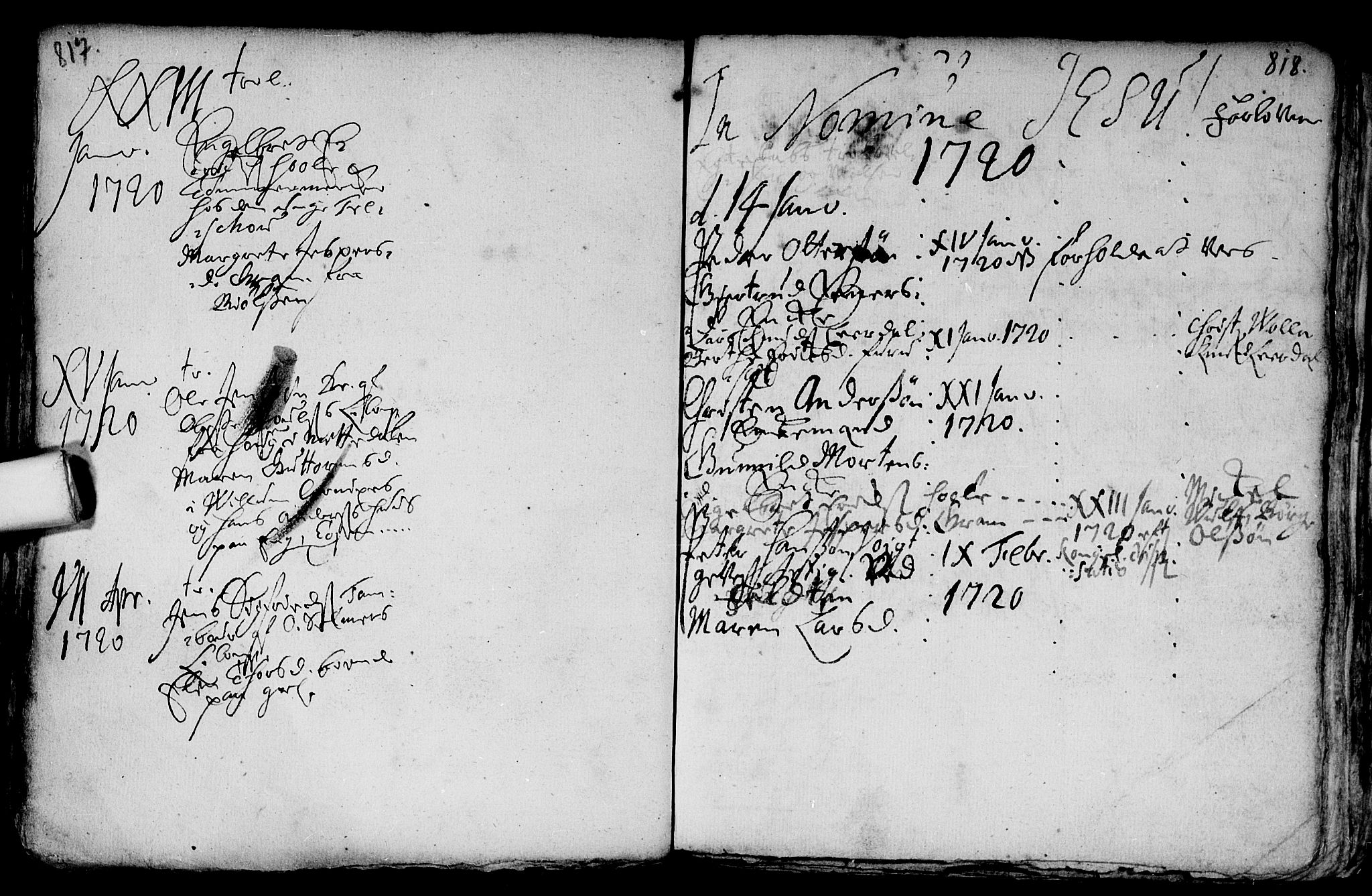 Aker prestekontor kirkebøker, AV/SAO-A-10861/F/L0002: Parish register (official) no. 2, 1714-1720, p. 817-818