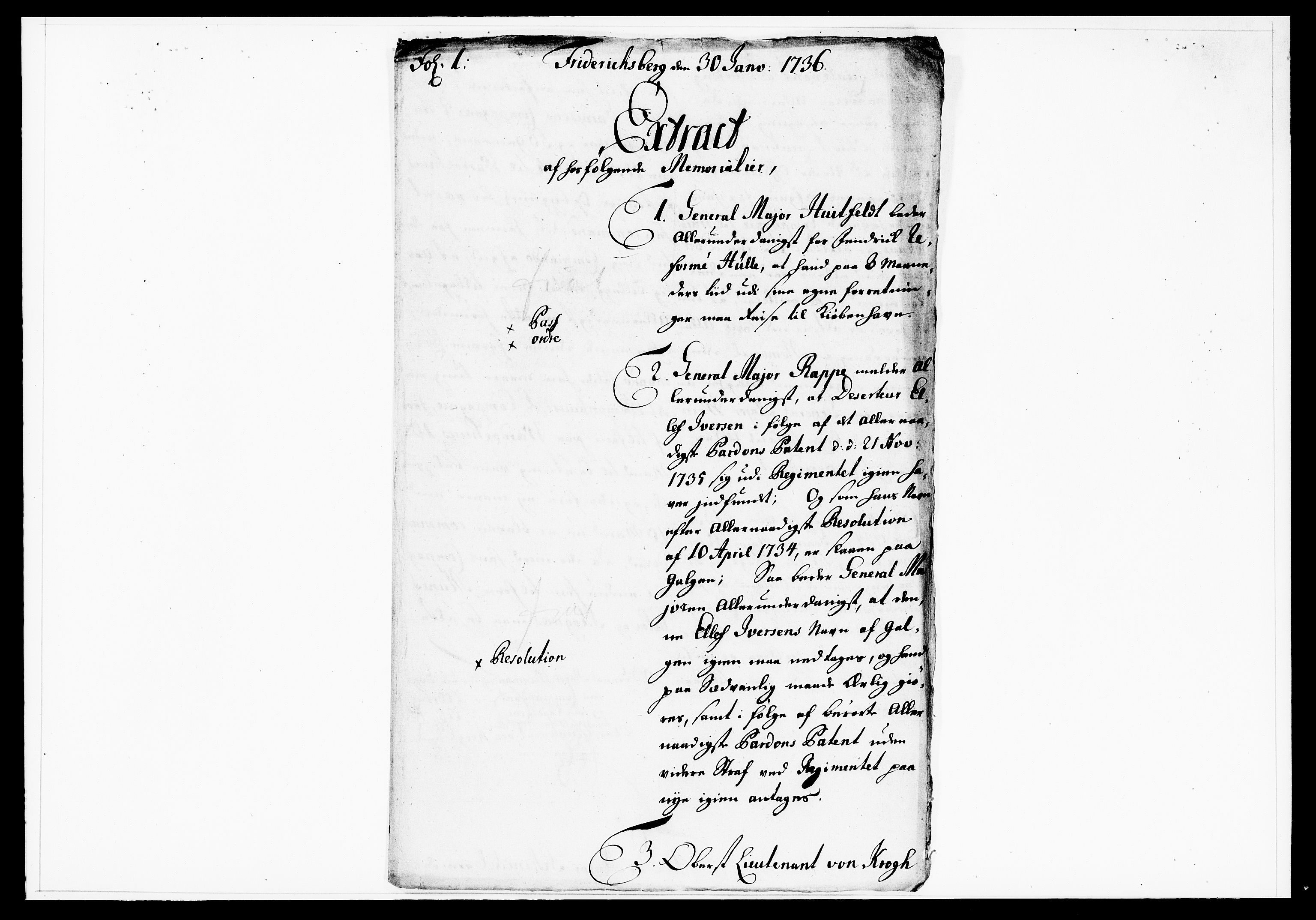 Krigskollegiet, Krigskancelliet, DRA/A-0006/-/1130-1137: Refererede sager, 1736, p. 24