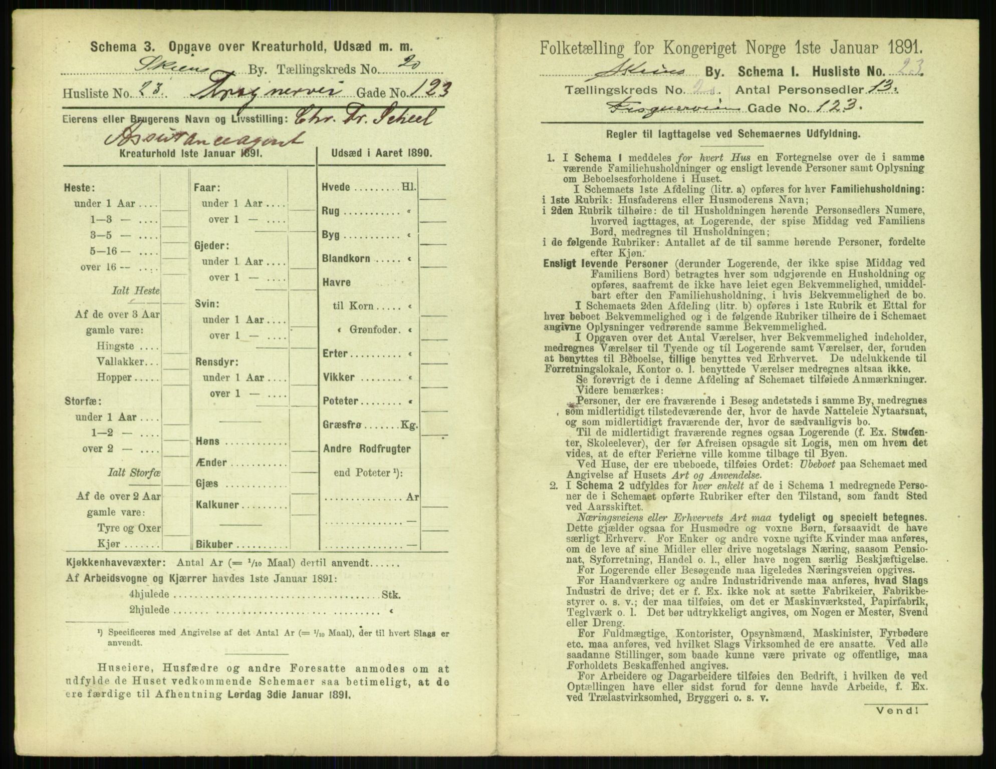 RA, 1891 census for 0806 Skien, 1891, p. 790