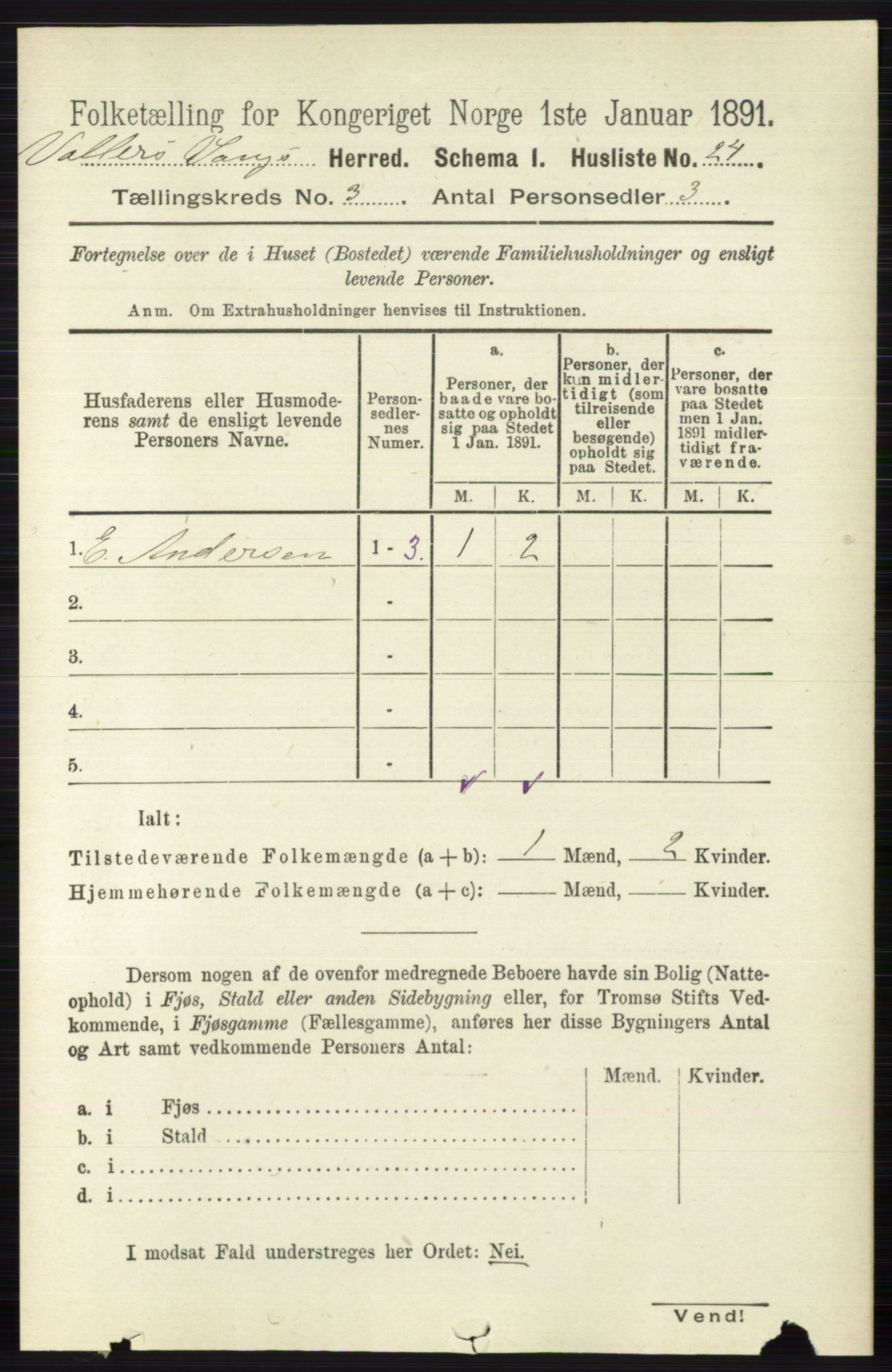 RA, 1891 census for 0545 Vang, 1891, p. 704