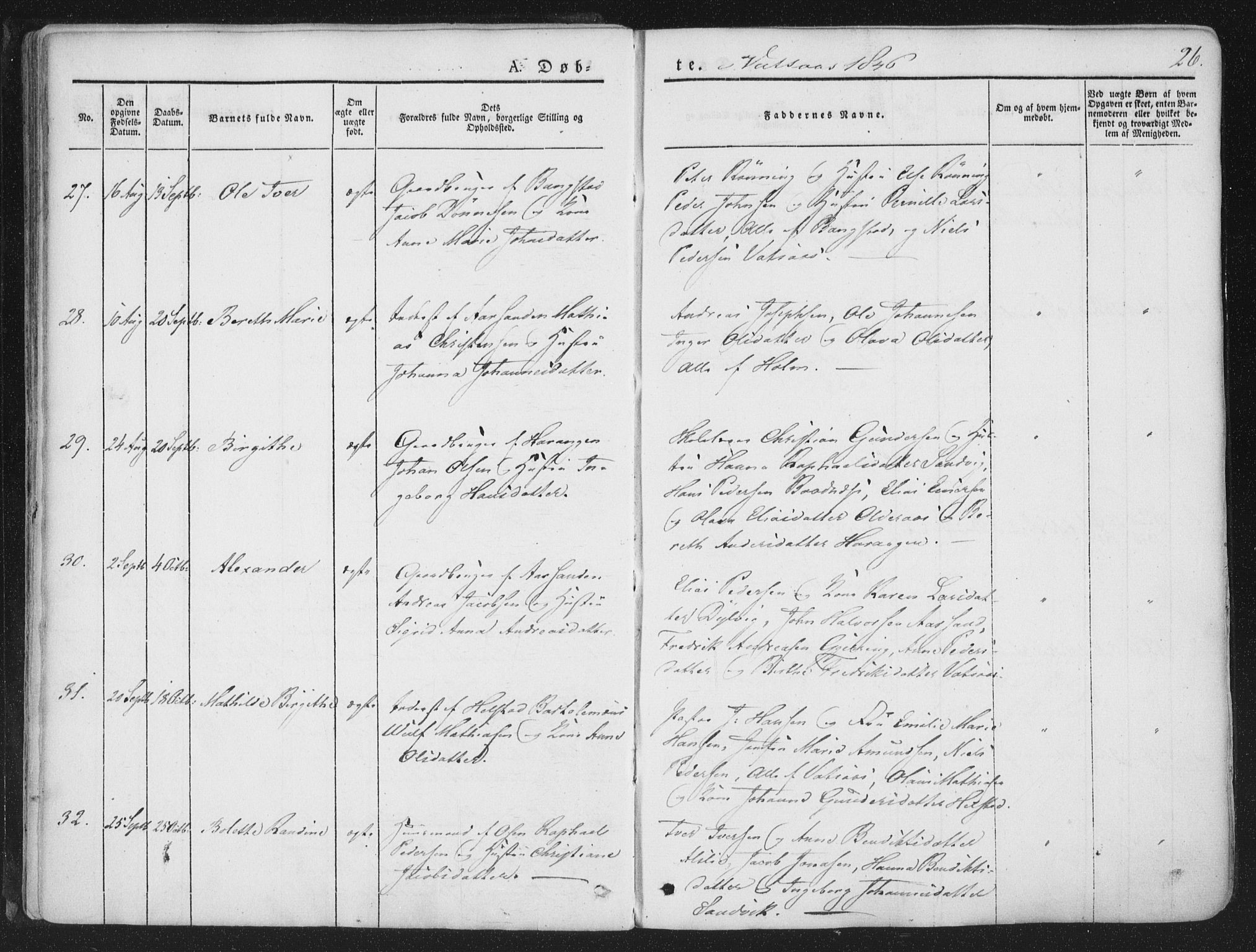 Ministerialprotokoller, klokkerbøker og fødselsregistre - Nordland, AV/SAT-A-1459/810/L0144: Parish register (official) no. 810A07 /1, 1841-1862, p. 26