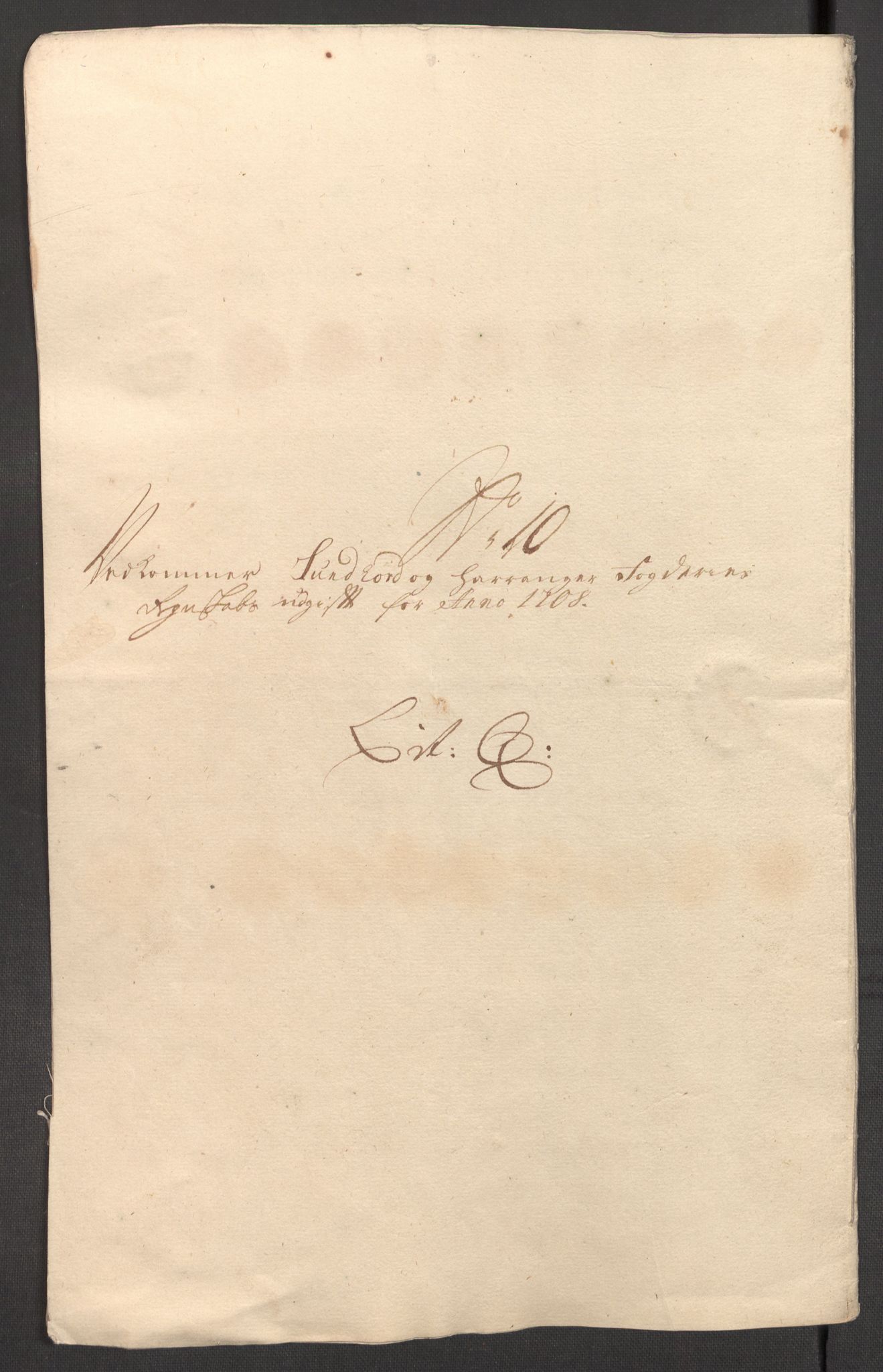 Rentekammeret inntil 1814, Reviderte regnskaper, Fogderegnskap, AV/RA-EA-4092/R48/L2985: Fogderegnskap Sunnhordland og Hardanger, 1708, p. 265