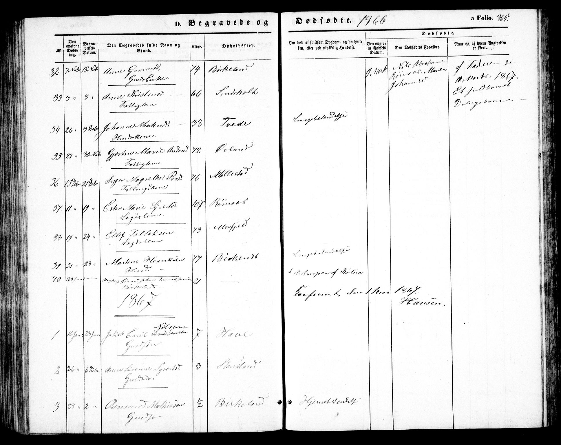 Birkenes sokneprestkontor, AV/SAK-1111-0004/F/Fb/L0002: Parish register (copy) no. B 2, 1849-1876, p. 365