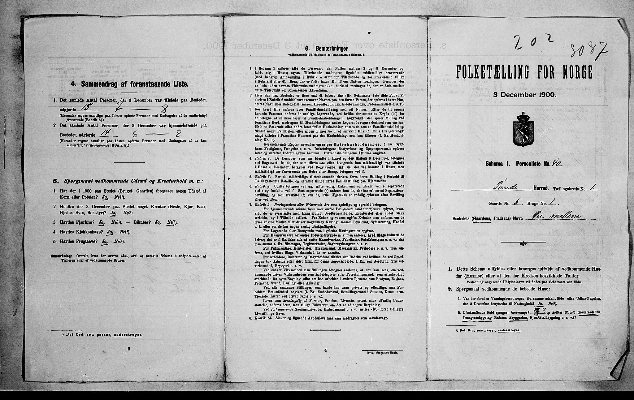 RA, 1900 census for Sande, 1900, p. 28