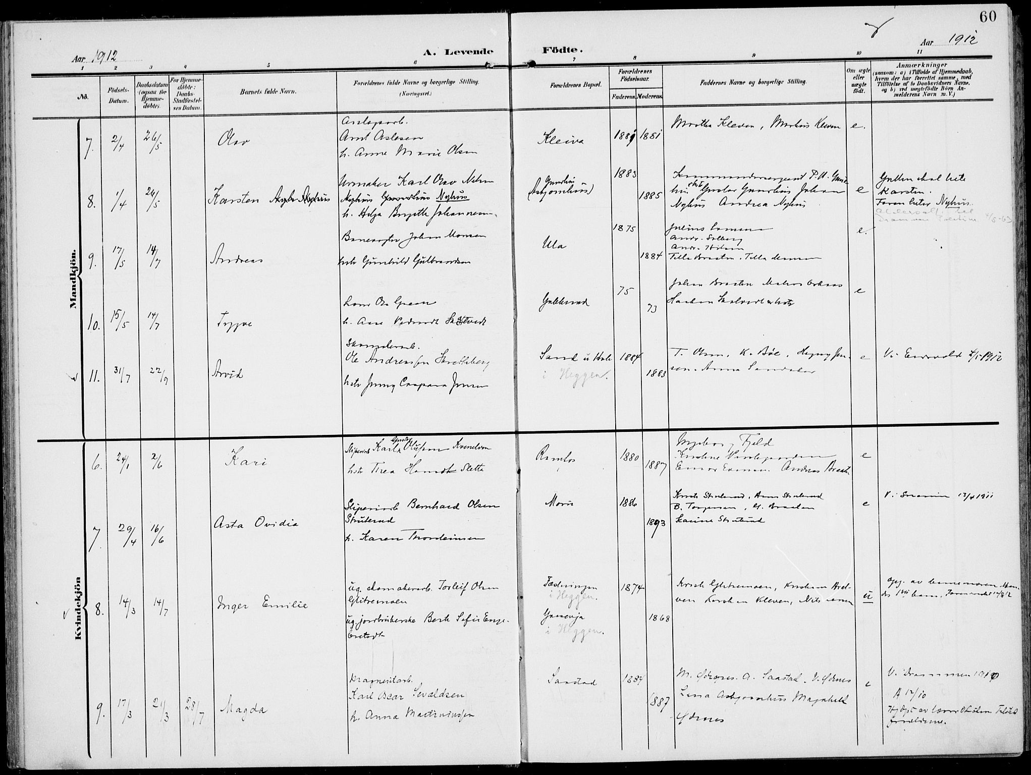 Modum kirkebøker, AV/SAKO-A-234/F/Fa/L0019: Parish register (official) no. 19, 1890-1914, p. 60