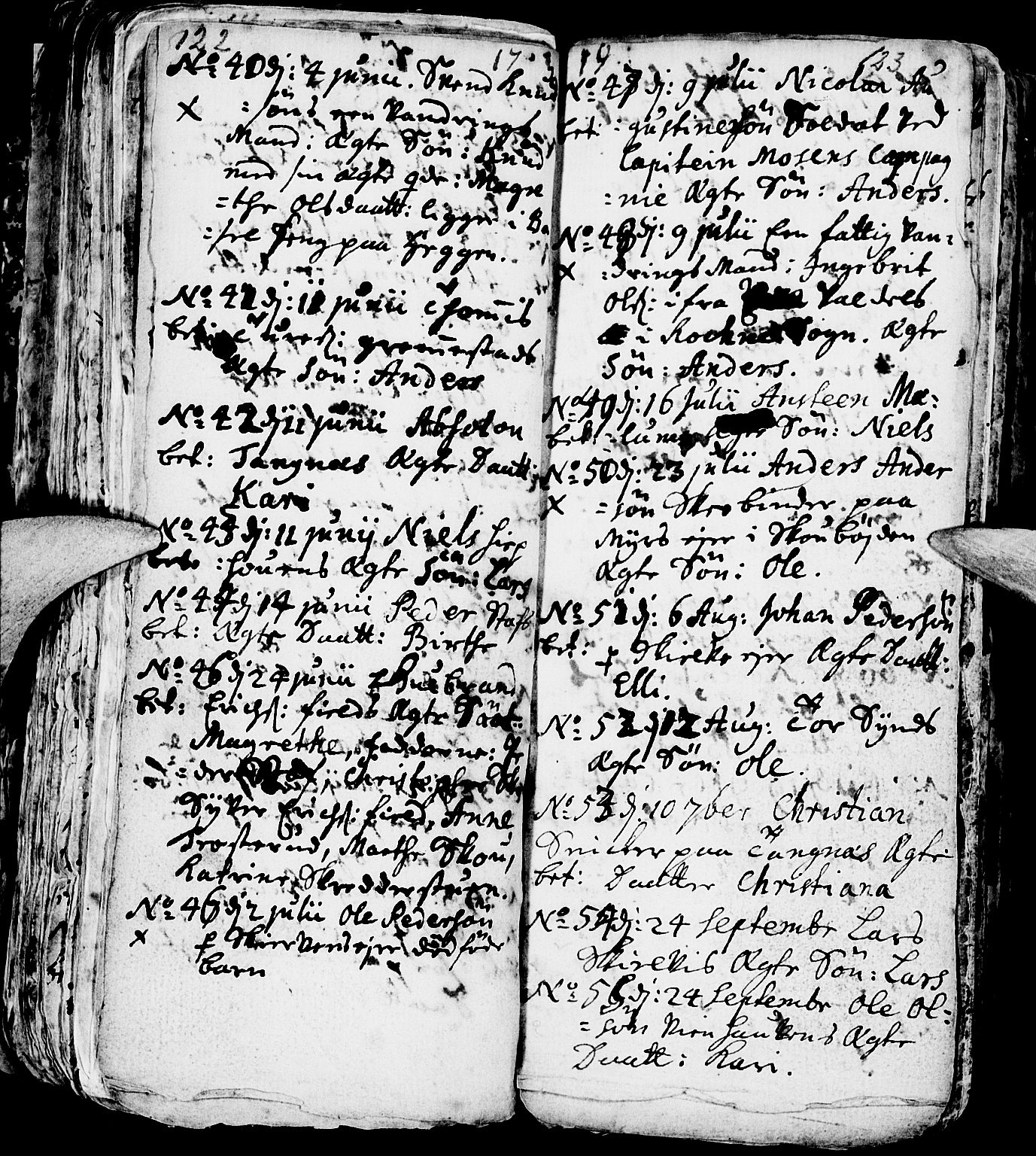 Nes prestekontor, Hedmark, AV/SAH-PREST-020/L/La/L0001: Parish register (copy) no. 1, 1663-1784, p. 122-123