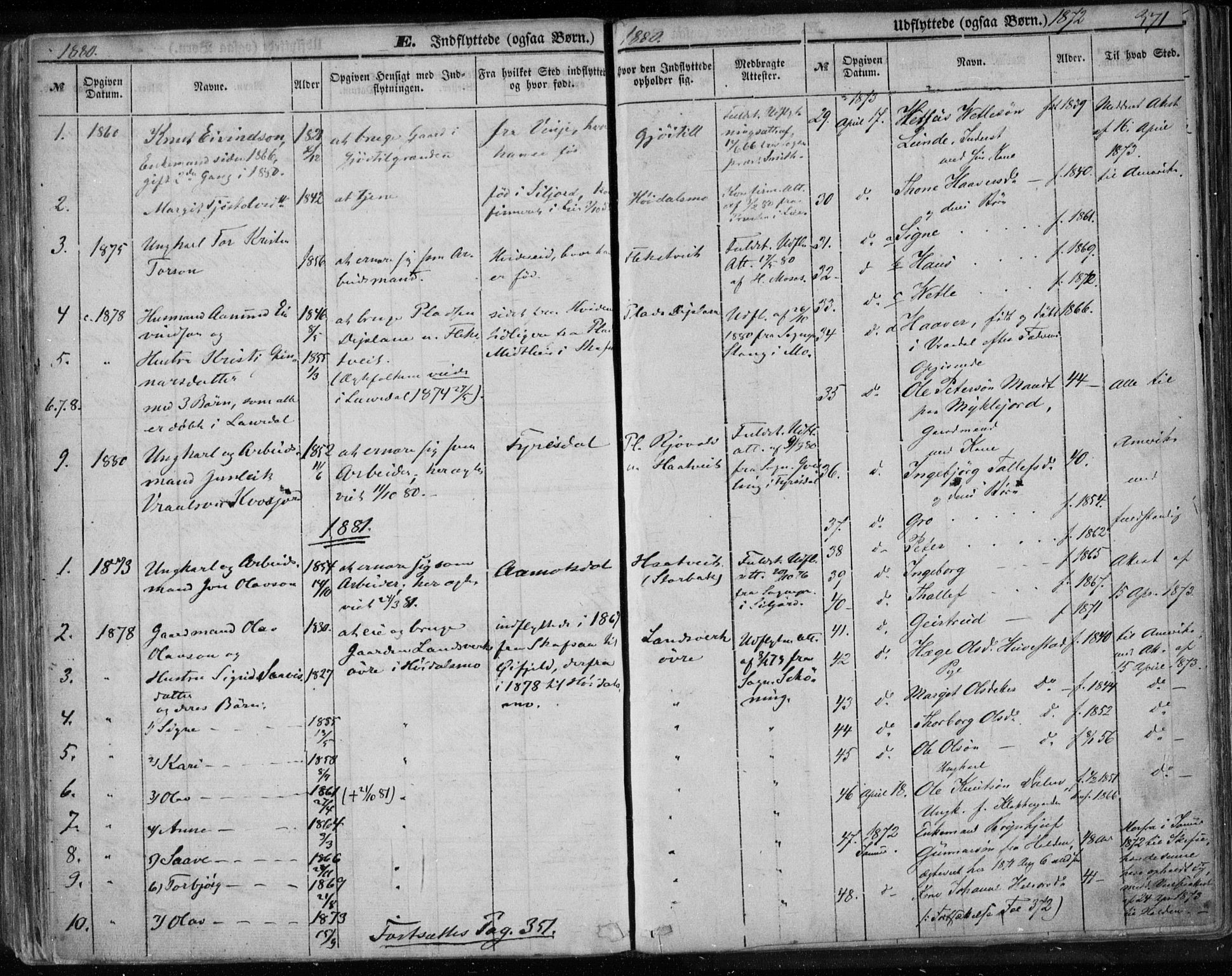 Lårdal kirkebøker, SAKO/A-284/F/Fa/L0006: Parish register (official) no. I 6, 1861-1886, p. 371