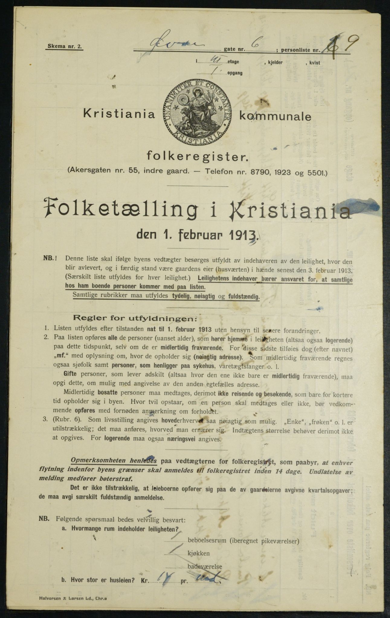 OBA, Municipal Census 1913 for Kristiania, 1913, p. 129771