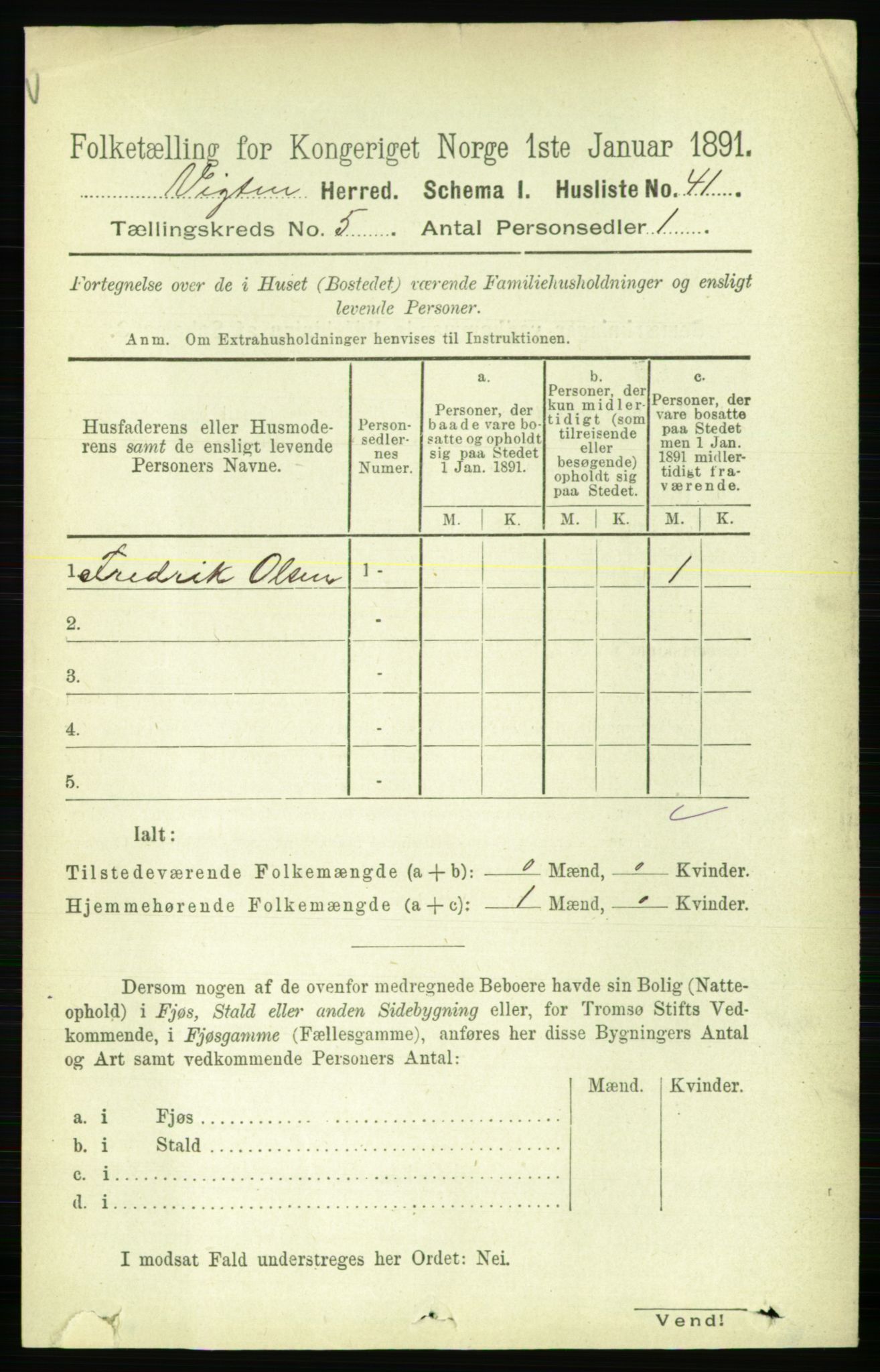 RA, 1891 census for 1750 Vikna, 1891, p. 2839