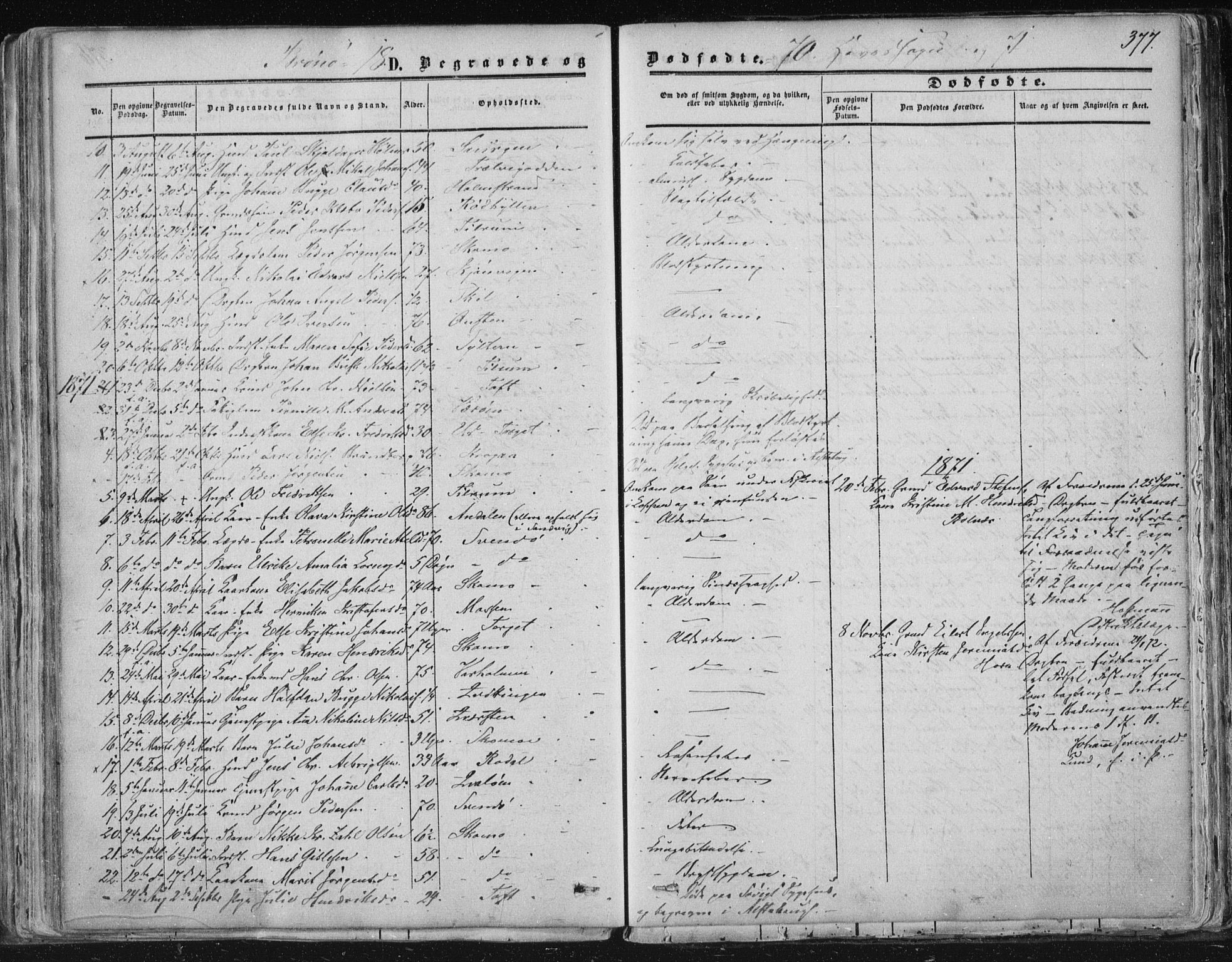 Ministerialprotokoller, klokkerbøker og fødselsregistre - Nordland, AV/SAT-A-1459/813/L0198: Parish register (official) no. 813A08, 1834-1874, p. 377