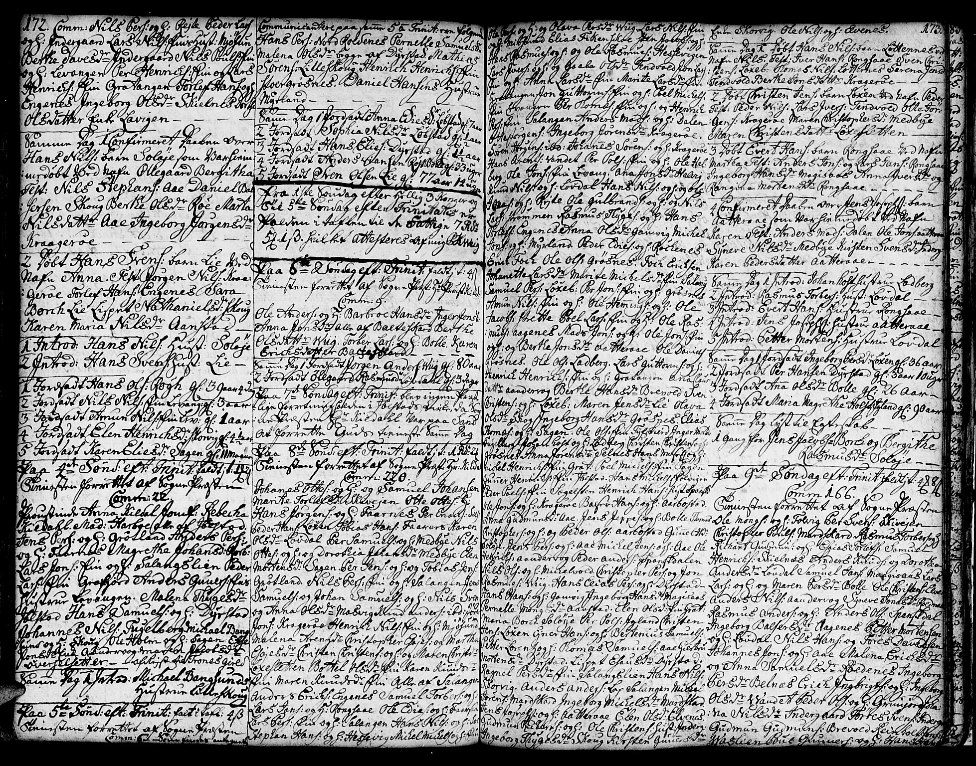 Ibestad sokneprestembete, SATØ/S-0077/H/Ha/Hab/L0001klokker: Parish register (copy) no. 1, 1776-1808, p. 172-173