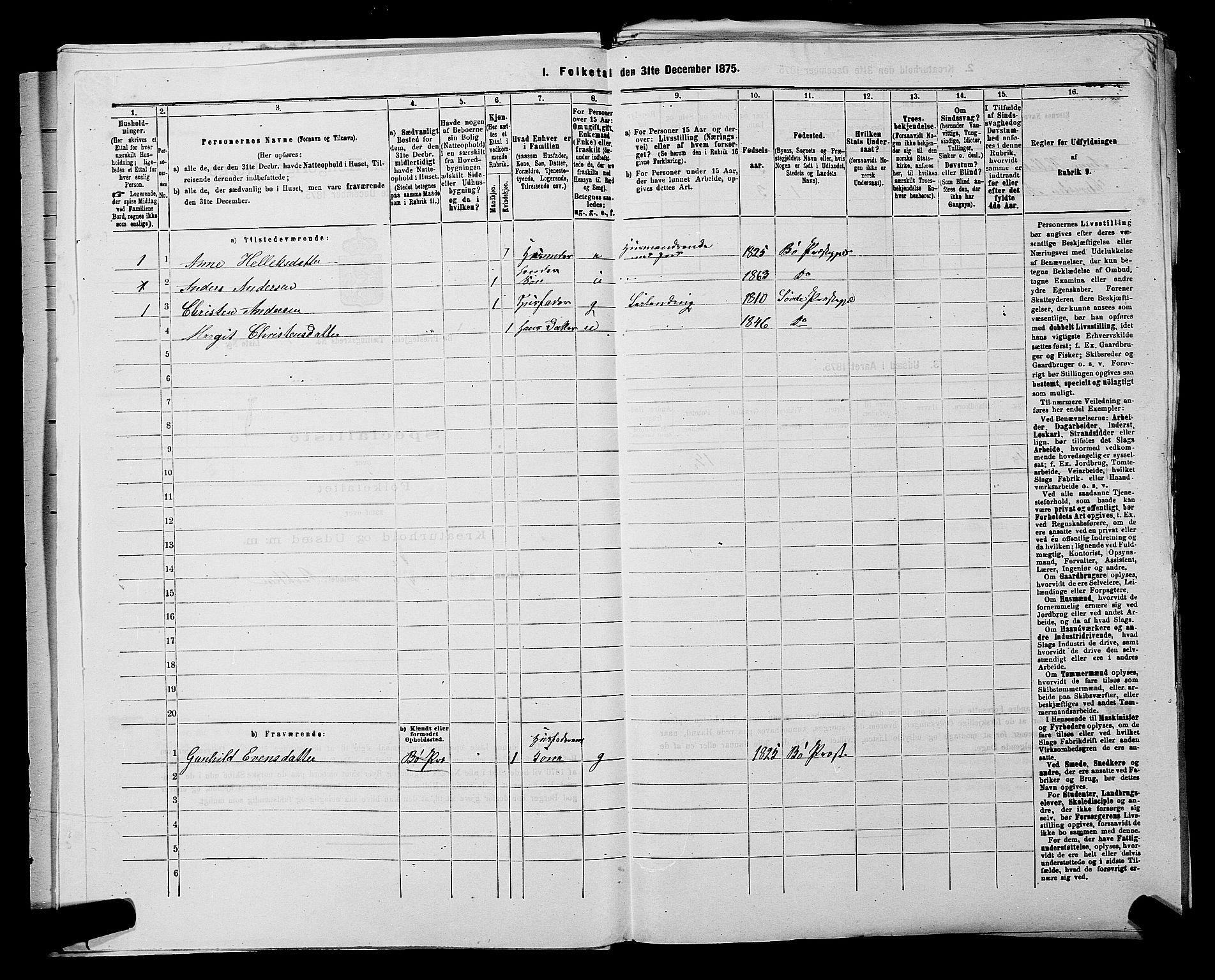 SAKO, 1875 census for 0821P Bø, 1875, p. 53