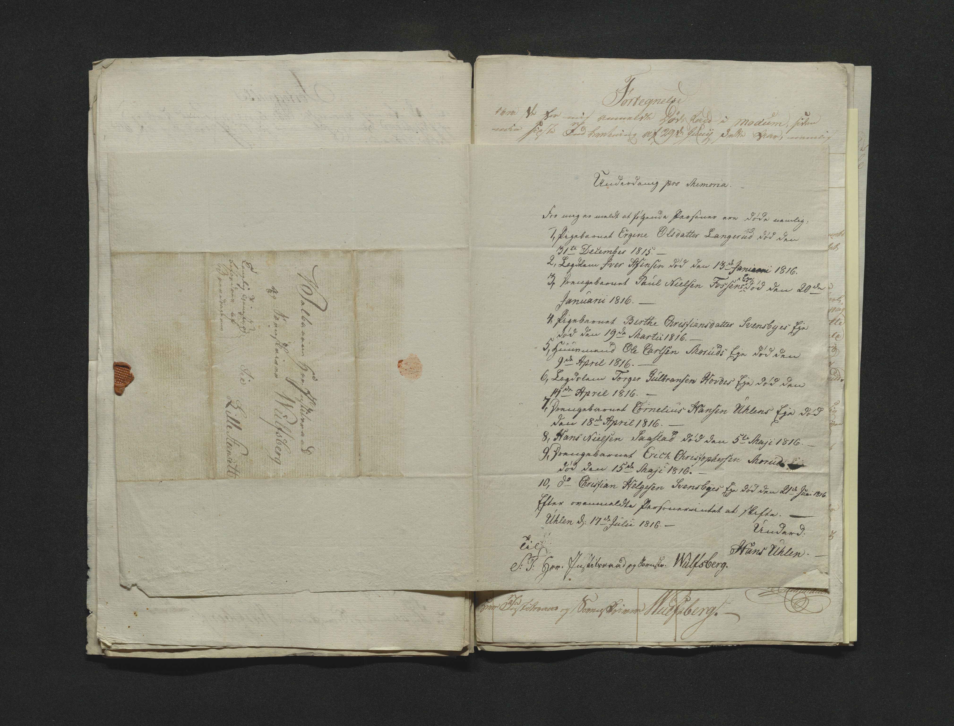 Eiker, Modum og Sigdal sorenskriveri, AV/SAKO-A-123/H/Ha/Hab/L0001: Dødsfallsmeldinger, 1812-1822, p. 181