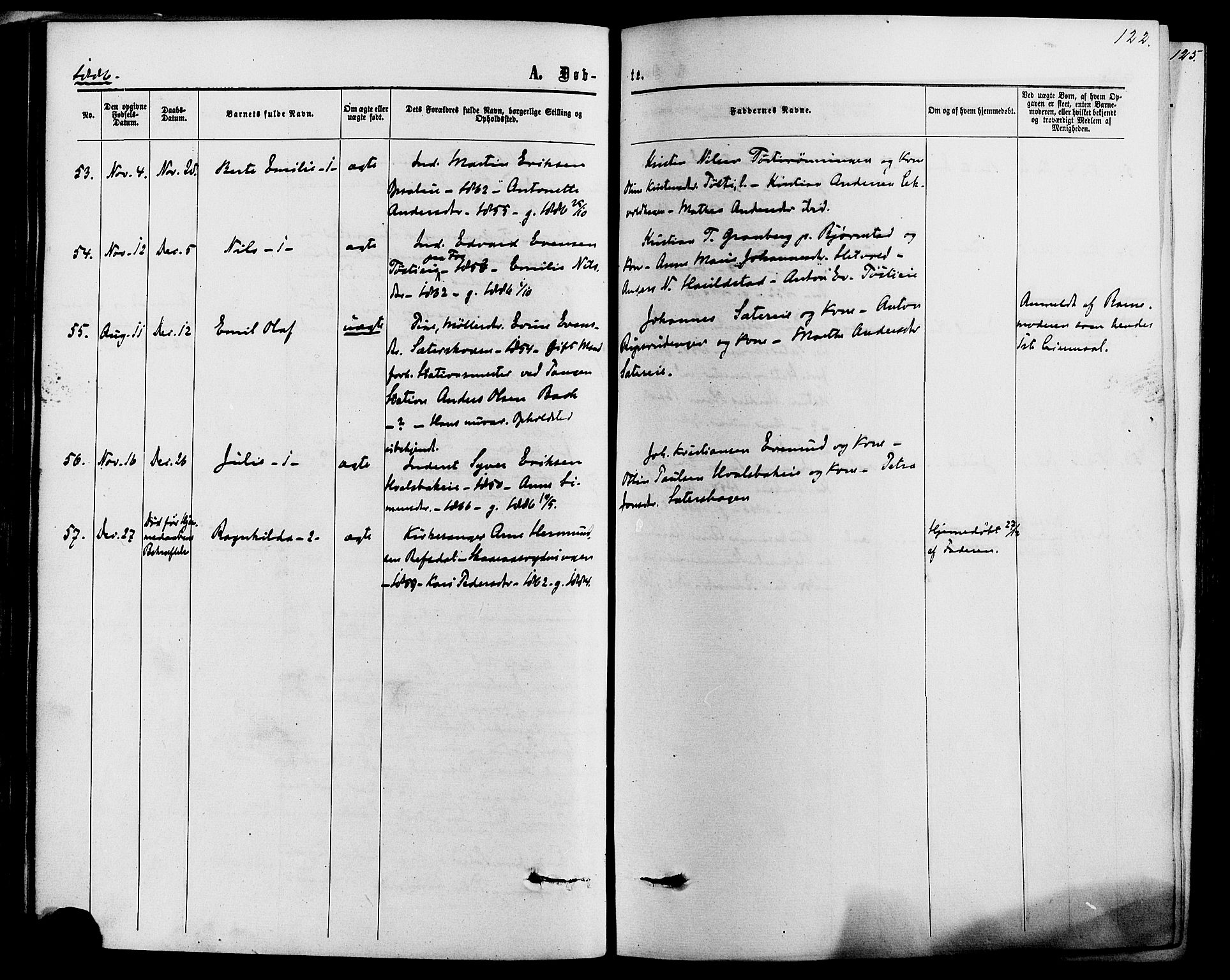 Romedal prestekontor, SAH/PREST-004/K/L0006: Parish register (official) no. 6, 1866-1886, p. 122