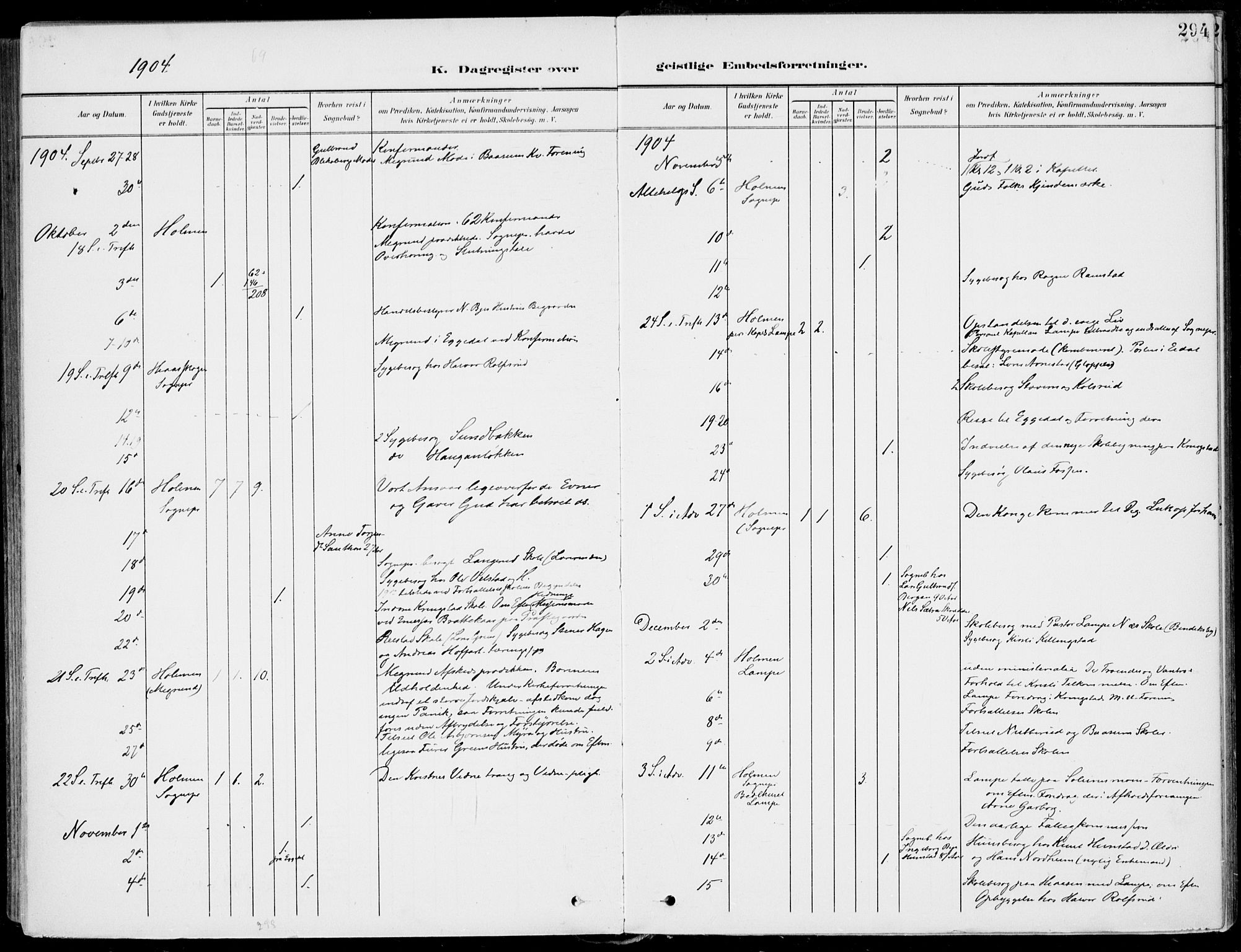 Sigdal kirkebøker, AV/SAKO-A-245/F/Fb/L0002: Parish register (official) no. II 2, 1901-1914, p. 294