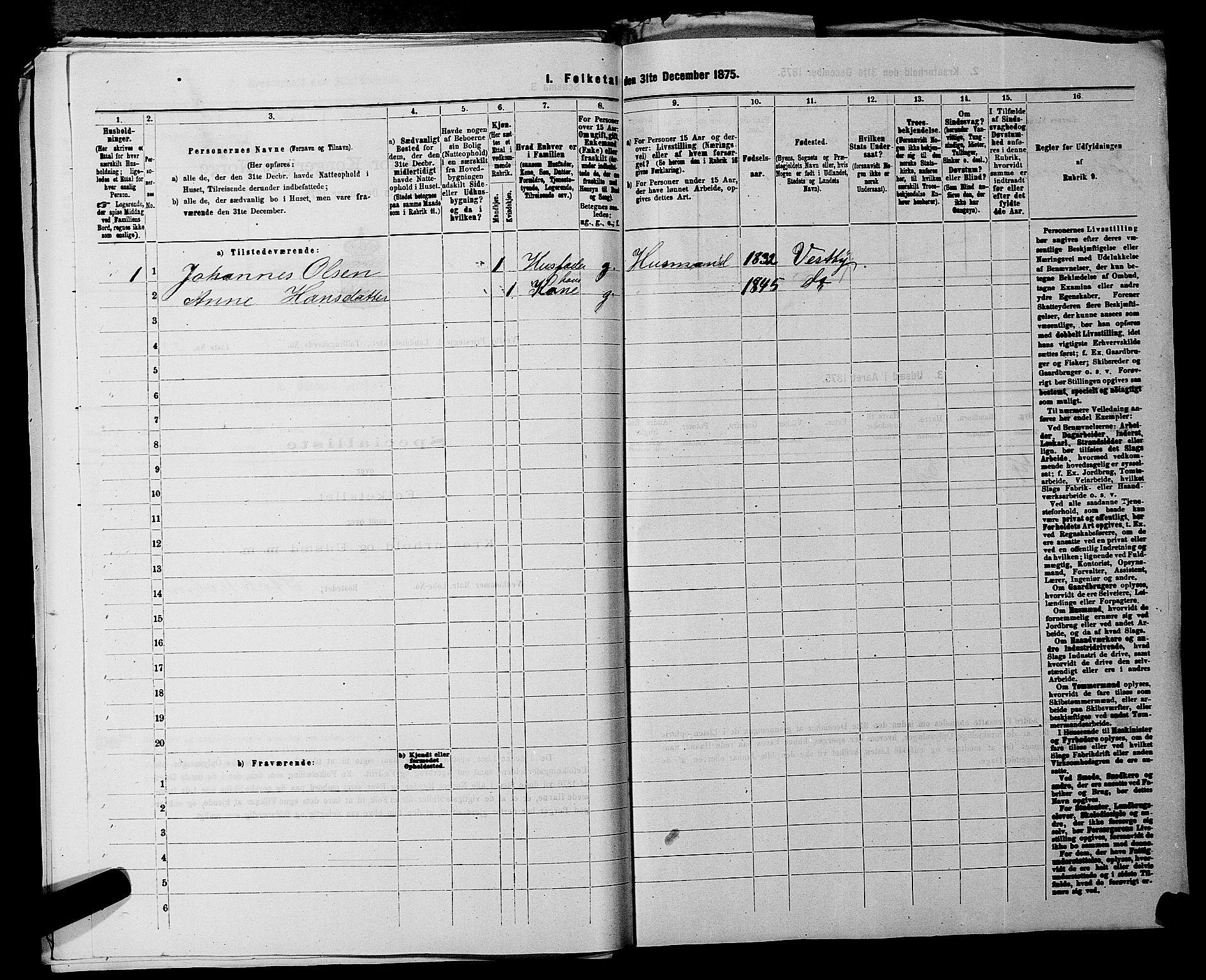 RA, 1875 census for 0211L Vestby/Vestby, Garder og Såner, 1875, p. 282