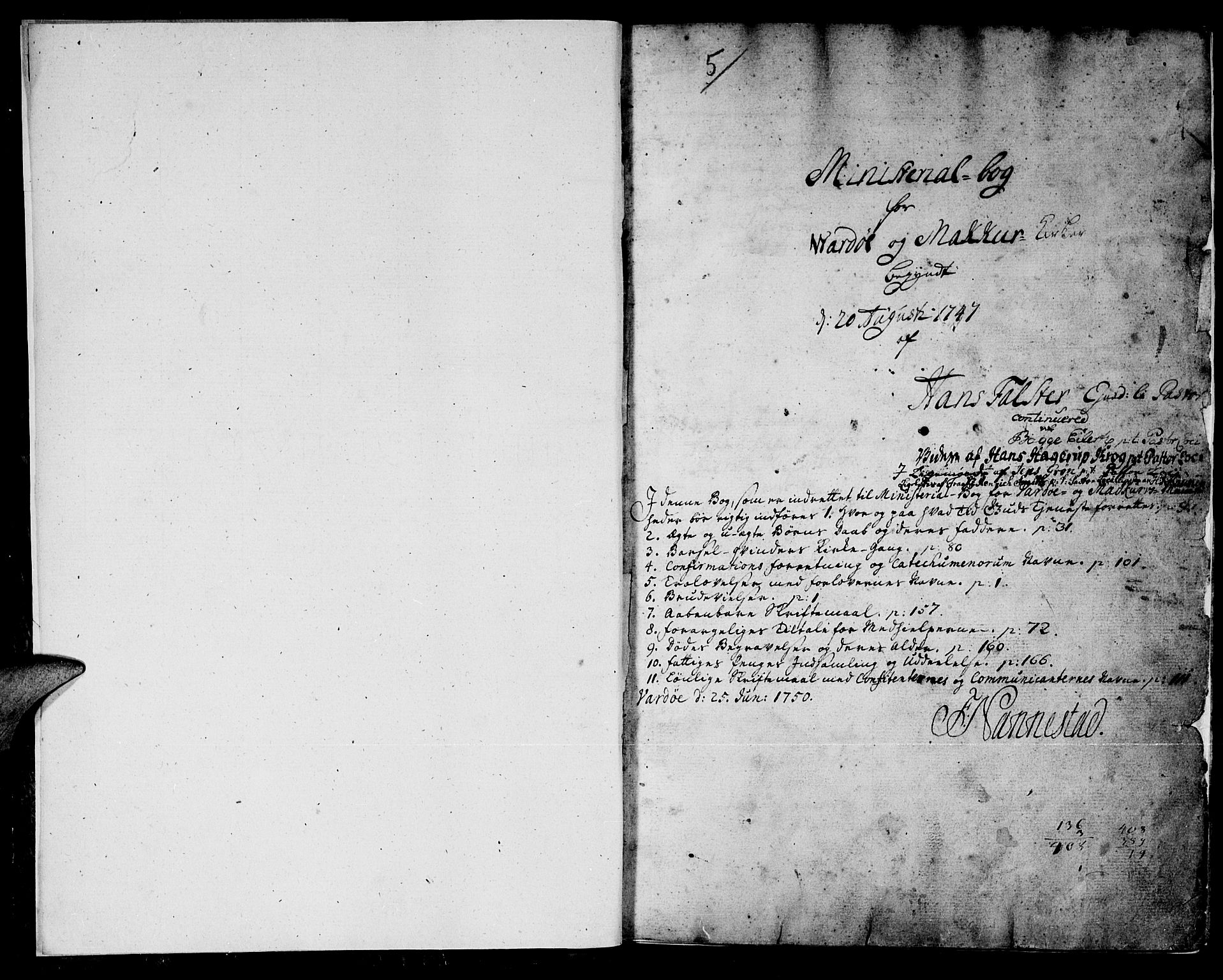 Vadsø sokneprestkontor, SATØ/S-1325/H/Ha/L0001kirke: Parish register (official) no. 1, 1747-1768