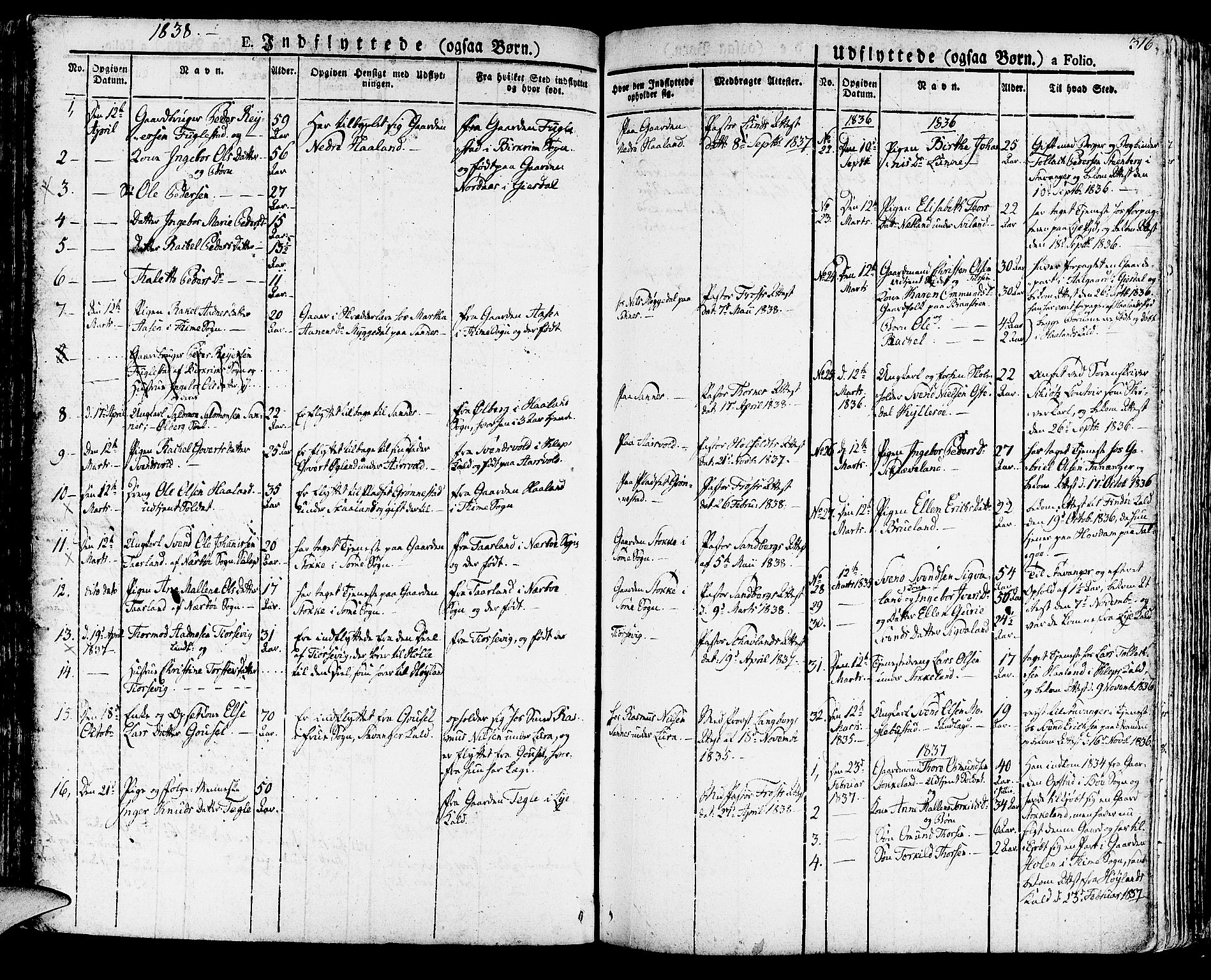 Høyland sokneprestkontor, SAST/A-101799/001/30BA/L0007: Parish register (official) no. A 7 /1, 1825-1841, p. 316