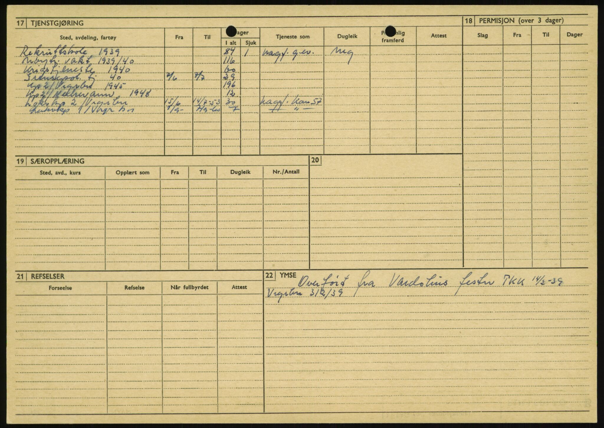 Forsvaret, Varanger bataljon, AV/RA-RAFA-2258/1/D/L0446: Rulleblad for menige født 1917-1919, 1917-1919, p. 307