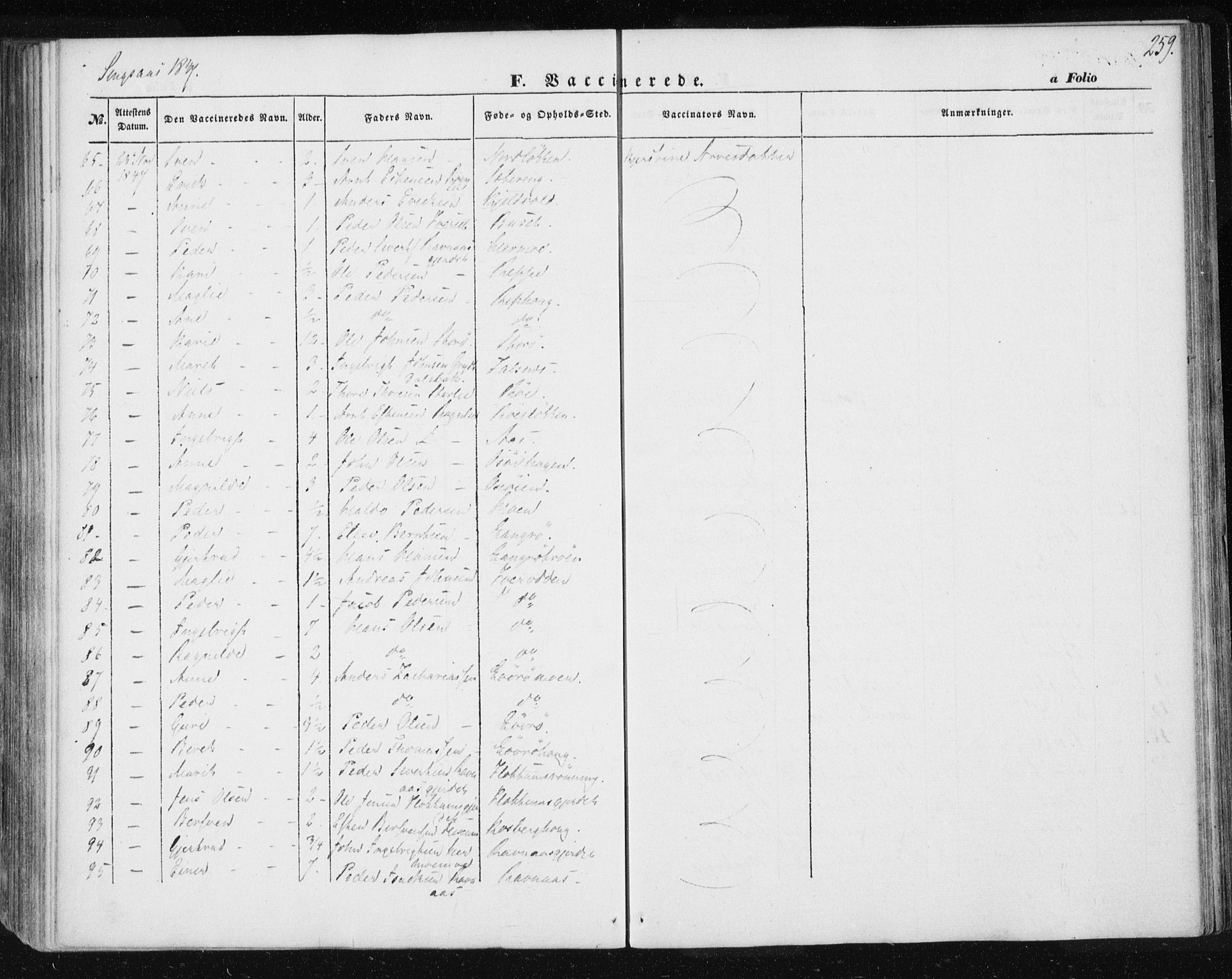 Ministerialprotokoller, klokkerbøker og fødselsregistre - Sør-Trøndelag, SAT/A-1456/685/L0964: Parish register (official) no. 685A06 /2, 1846-1859, p. 259