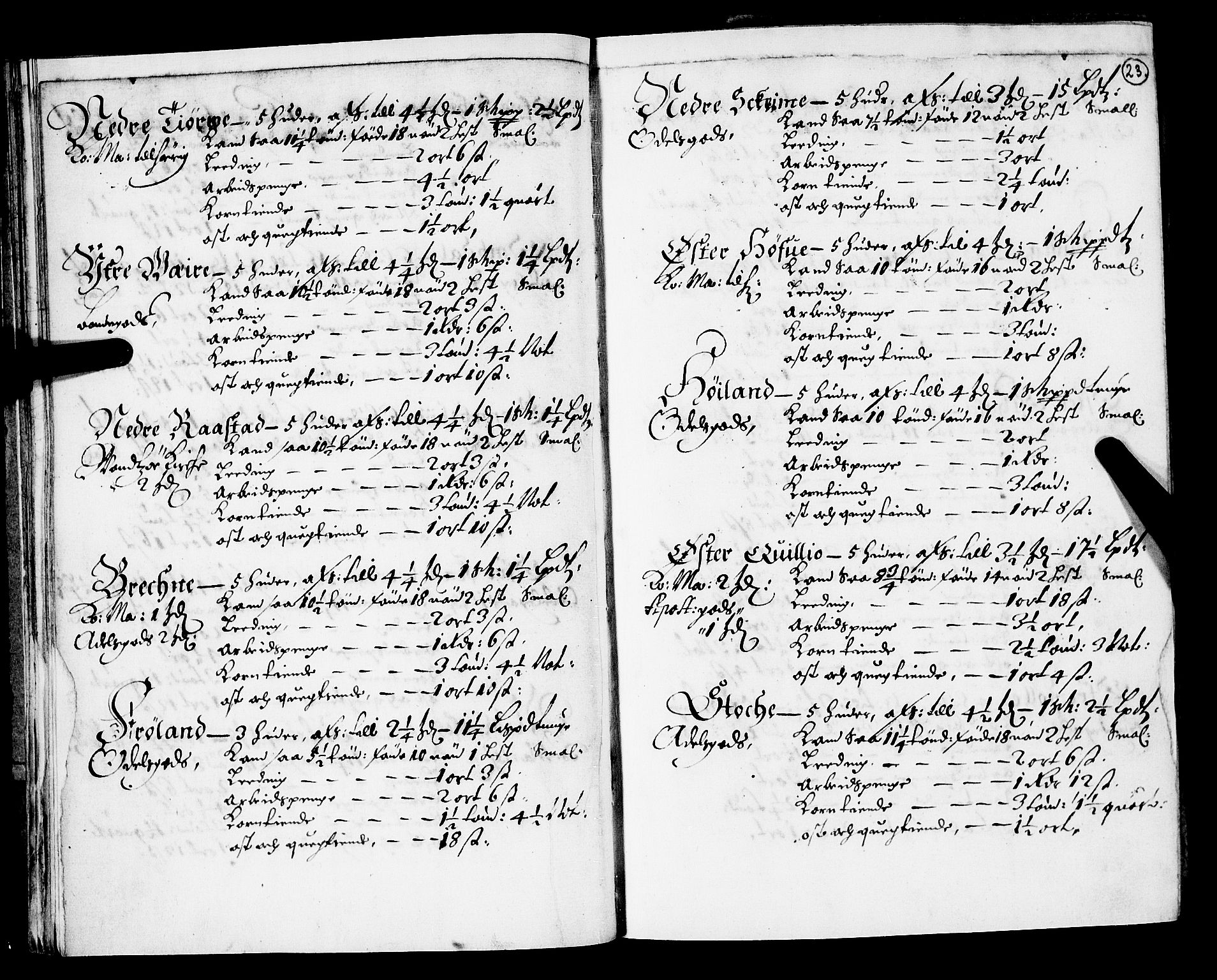 Rentekammeret inntil 1814, Realistisk ordnet avdeling, AV/RA-EA-4070/N/Nb/Nba/L0031: Lista amt, 1668, p. 22b-23a