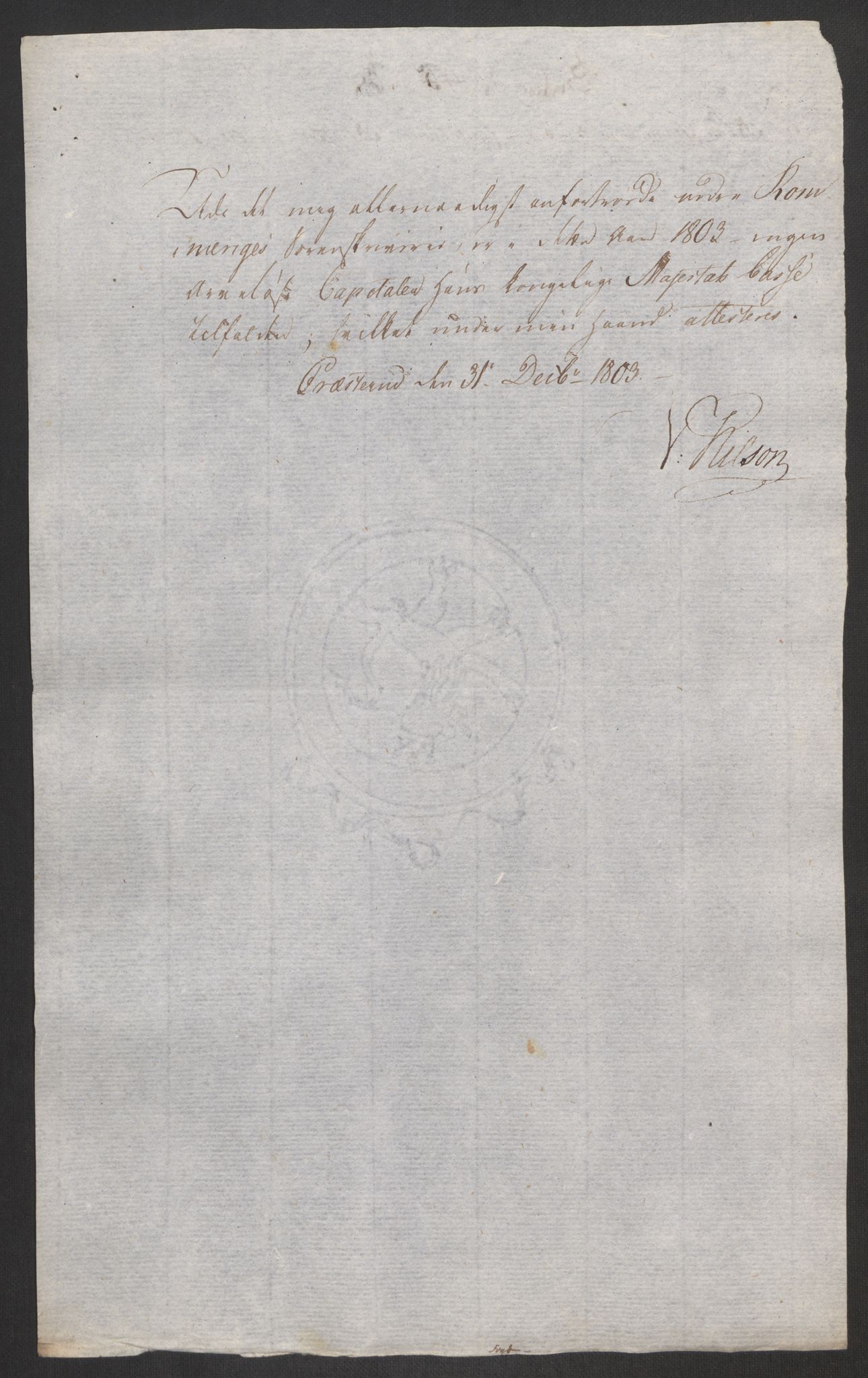 Rentekammeret inntil 1814, Reviderte regnskaper, Fogderegnskap, RA/EA-4092/R11/L0679: Fogderegnskap Nedre Romerike, 1803, p. 201