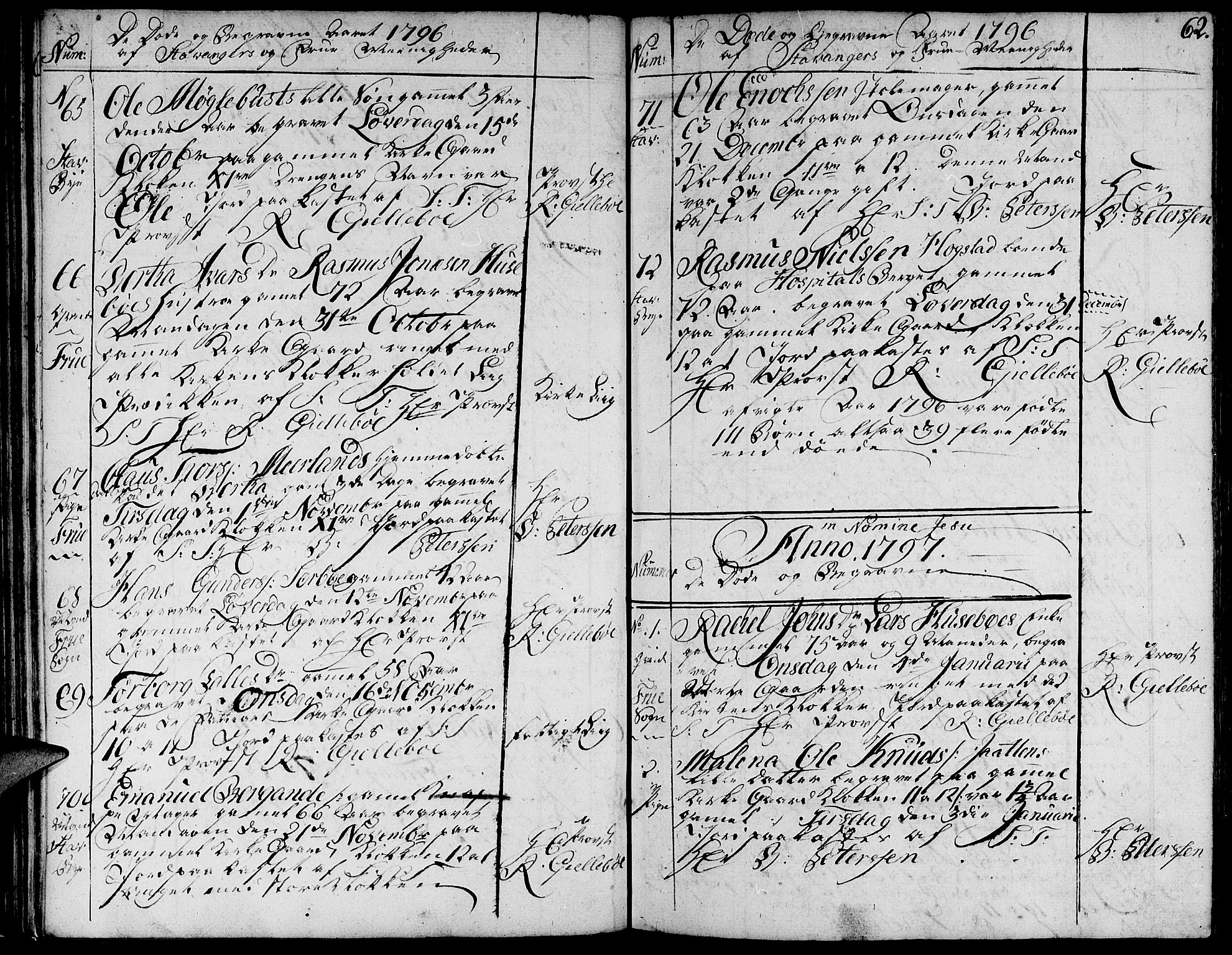 Domkirken sokneprestkontor, SAST/A-101812/001/30/30BA/L0007: Parish register (official) no. A 7, 1789-1815, p. 62