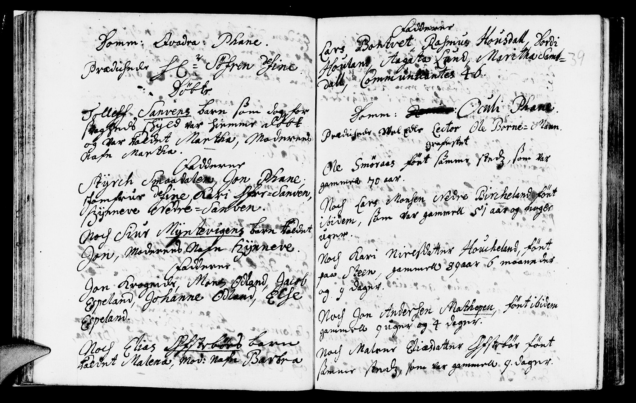 Fana Sokneprestembete, AV/SAB-A-75101/H/Haa/Haaa/L0001: Parish register (official) no. A 1, 1712-1719, p. 39