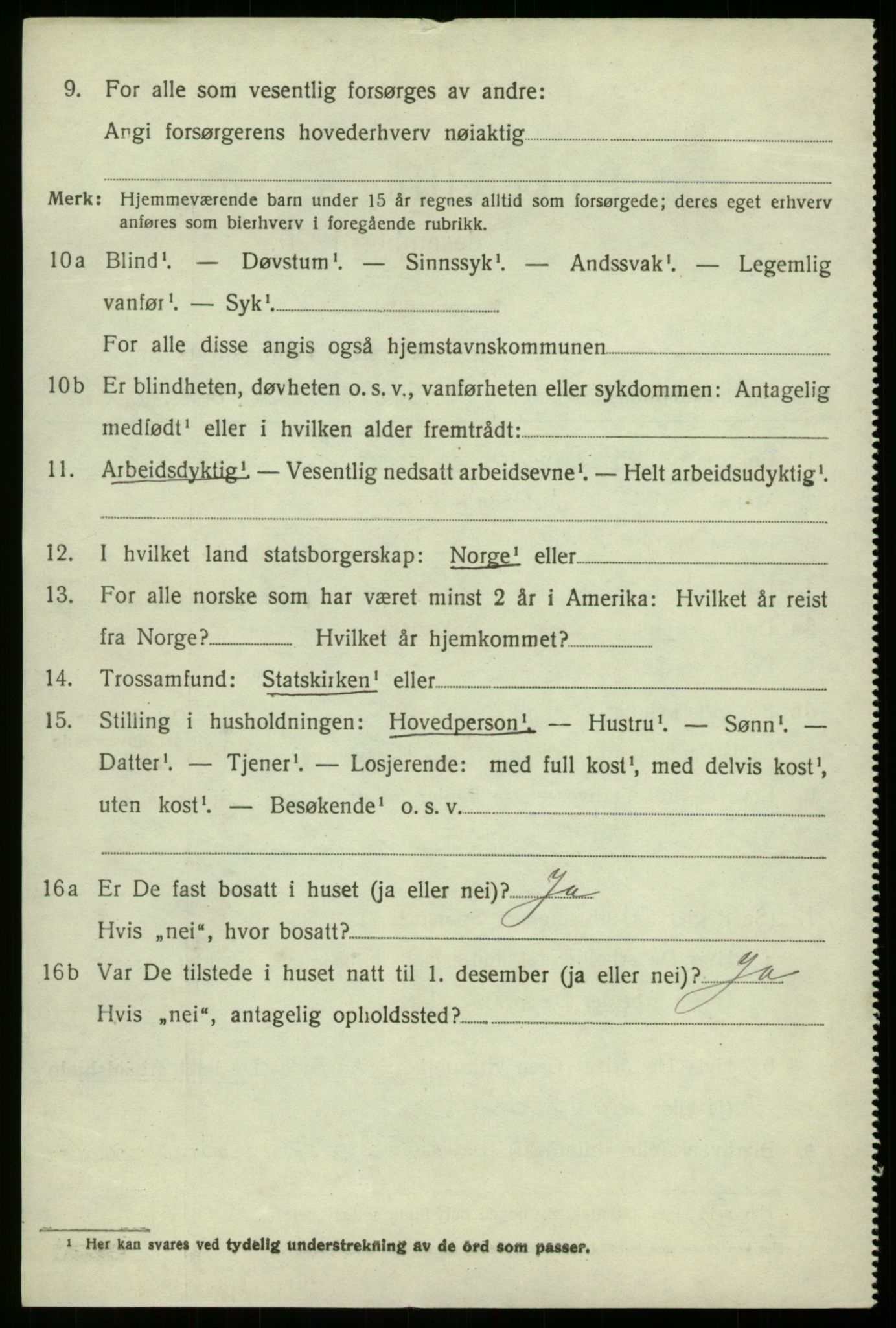 SAB, 1920 census for Selje, 1920, p. 7840