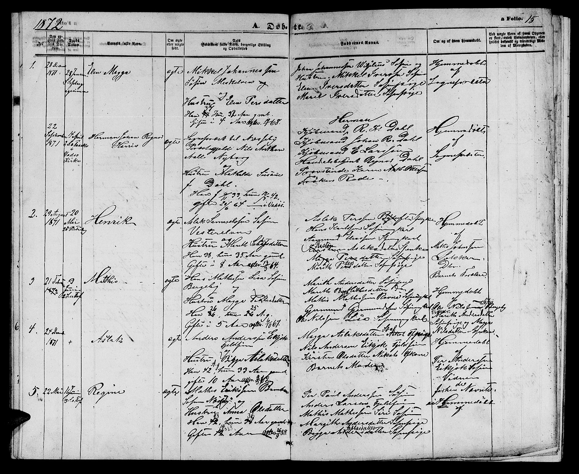 Nesseby sokneprestkontor, SATØ/S-1330/H/Hb/L0003klokker: Parish register (copy) no. 3, 1869-1876, p. 15