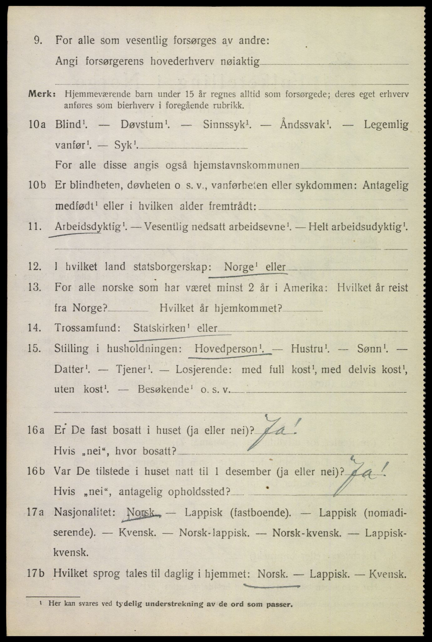 SAT, 1920 census for Ankenes, 1920, p. 1650