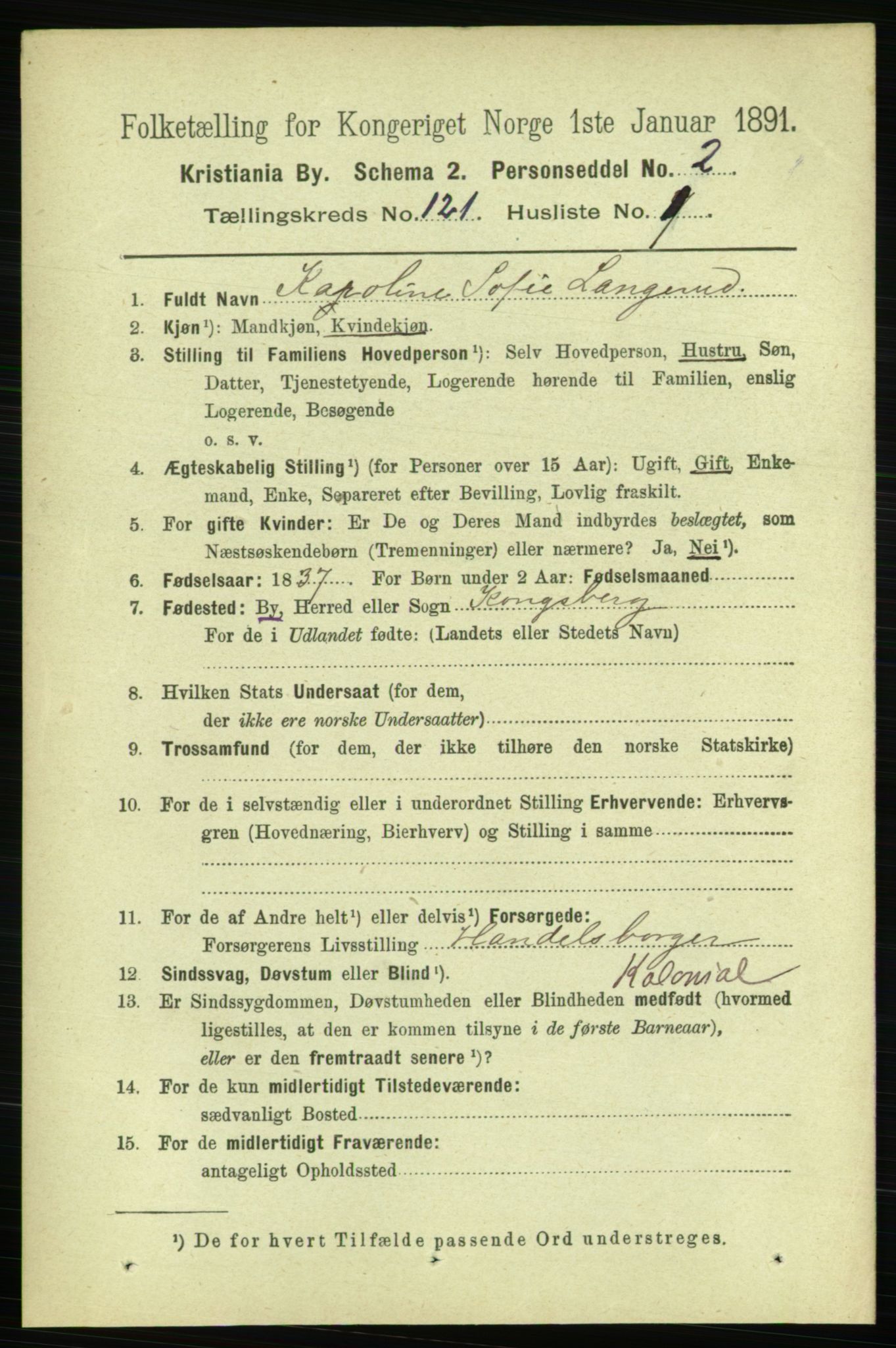 RA, 1891 census for 0301 Kristiania, 1891, p. 64204