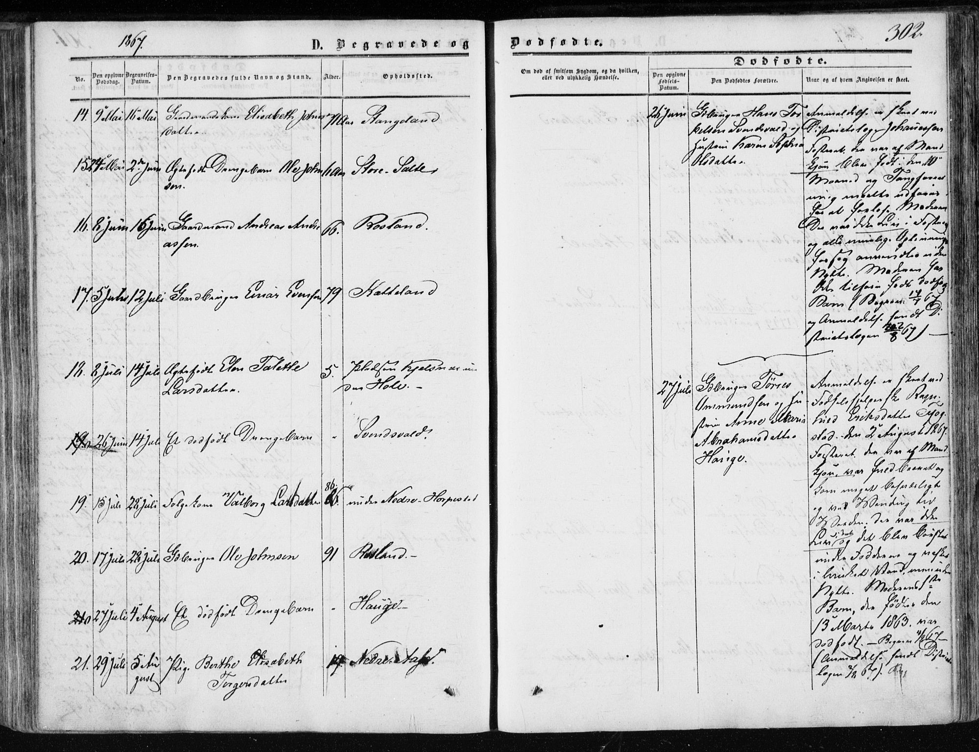 Klepp sokneprestkontor, AV/SAST-A-101803/001/3/30BA/L0005: Parish register (official) no. A 5, 1853-1870, p. 302