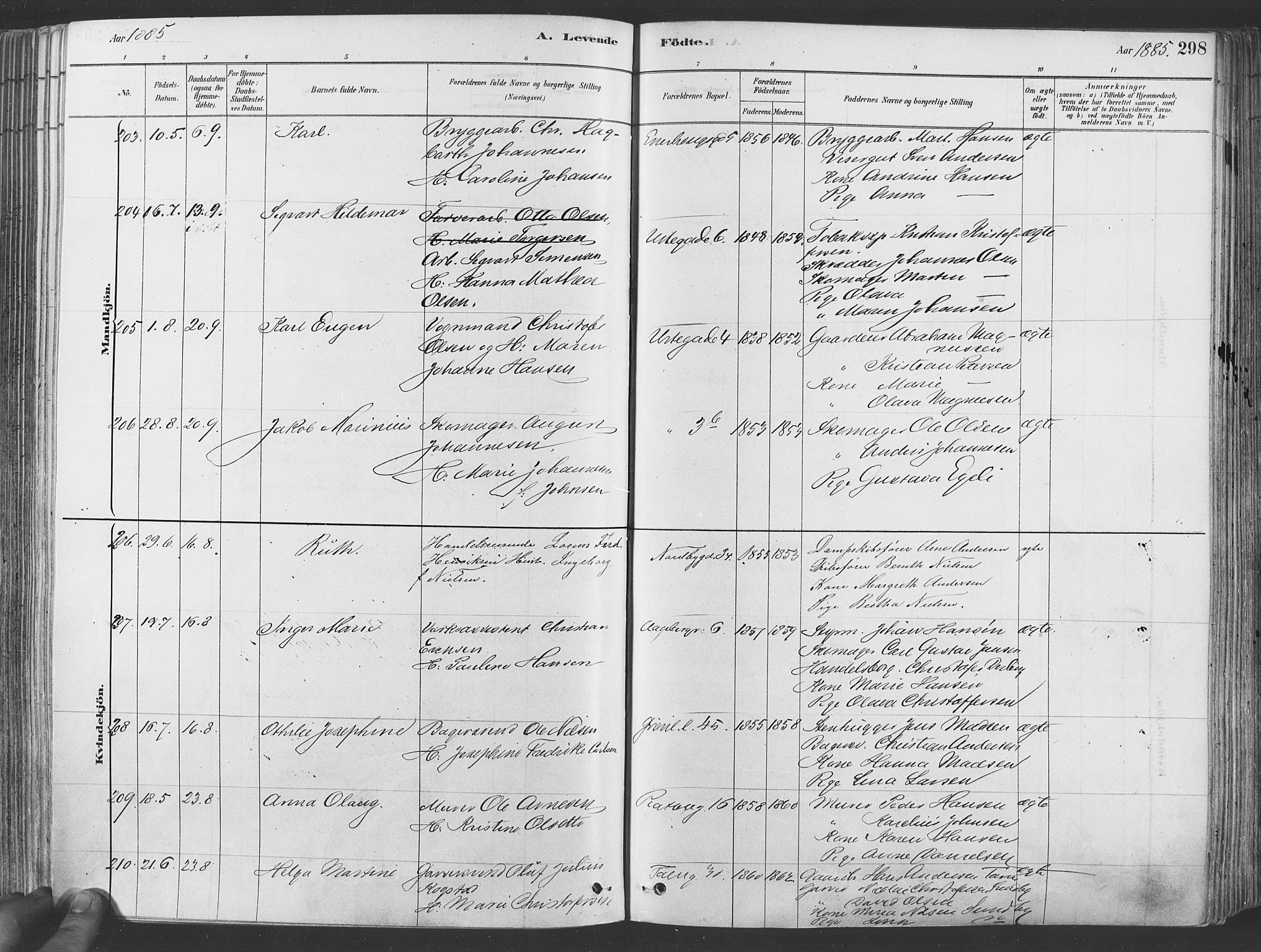 Grønland prestekontor Kirkebøker, AV/SAO-A-10848/F/Fa/L0007: Parish register (official) no. 7, 1878-1888, p. 298