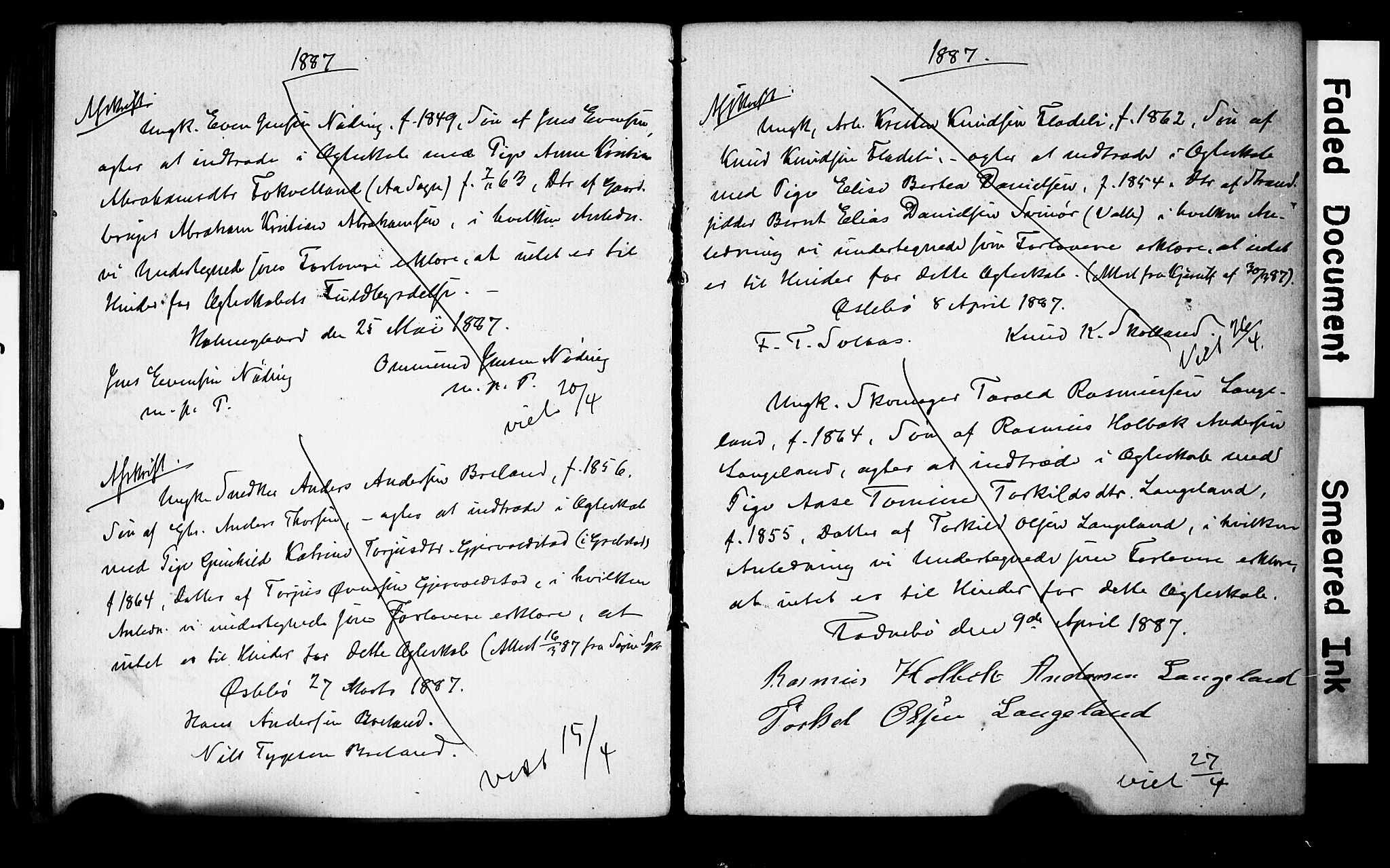 Holum sokneprestkontor, SAK/1111-0022/F/Fe/L0003: Banns register no. II 5 3, 1875-1891, p. 72