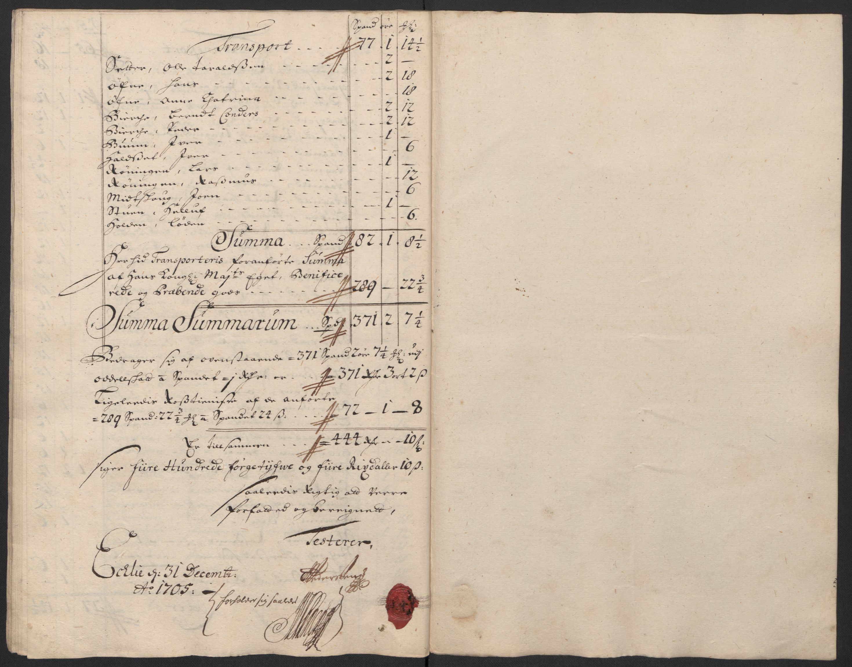 Rentekammeret inntil 1814, Reviderte regnskaper, Fogderegnskap, RA/EA-4092/R60/L3955: Fogderegnskap Orkdal og Gauldal, 1705, p. 236